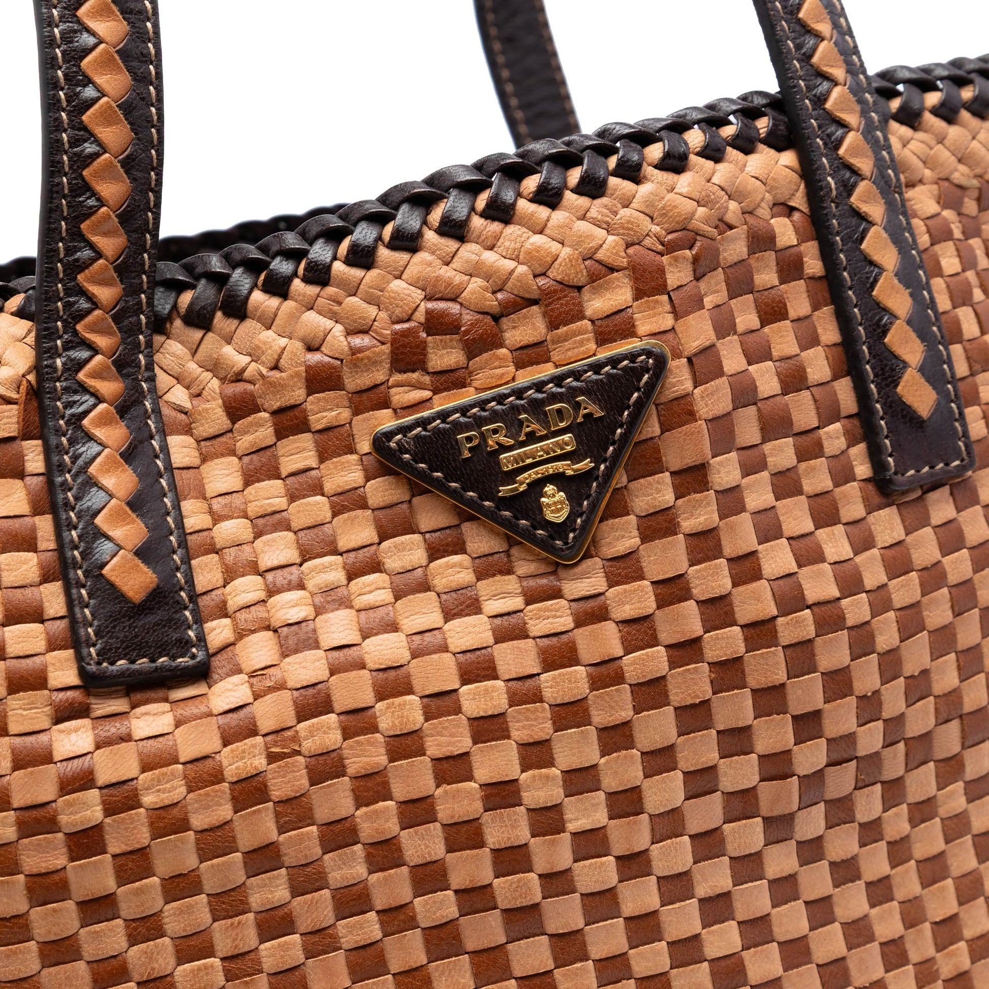 Prada Woven Goatskin Madras Tote