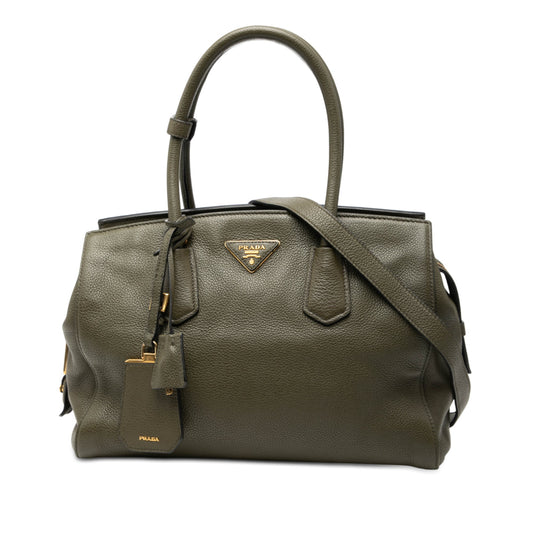 Prada Vitello Daino Zip Top Convertible Tote