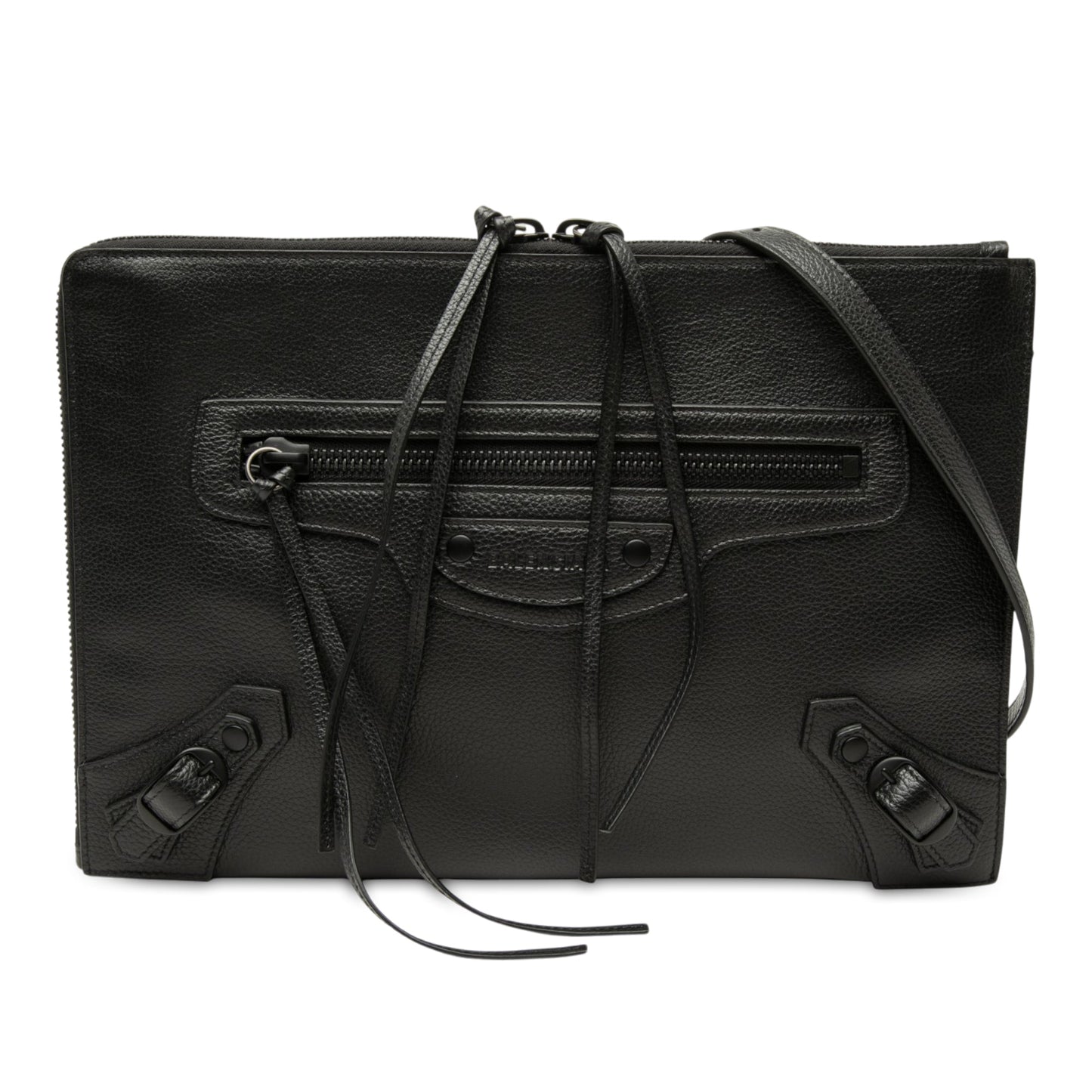 Balenciaga Grained Calfskin Neo Classic Compact Clutch with Strap