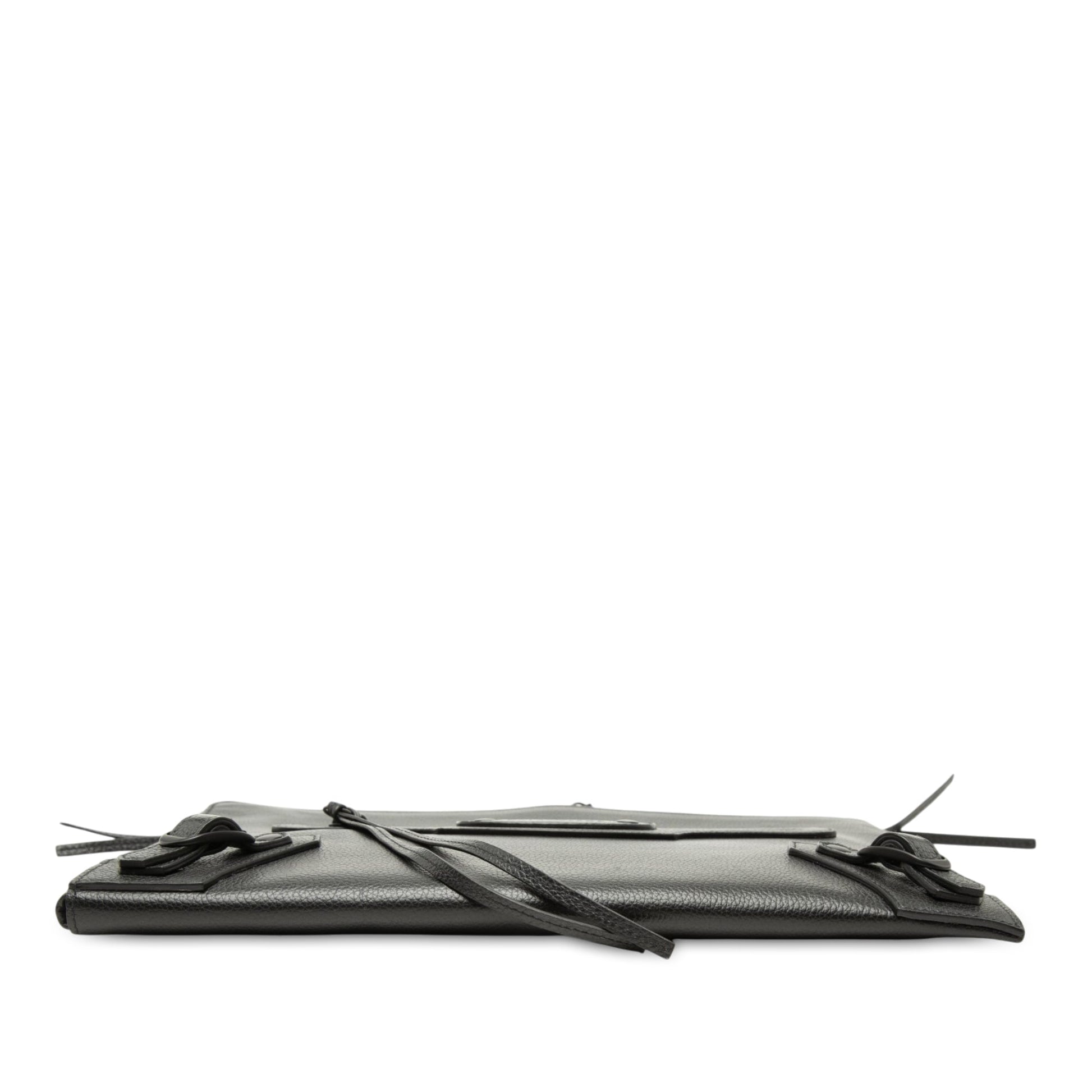 Balenciaga Grained Calfskin Neo Classic Compact Clutch with Strap