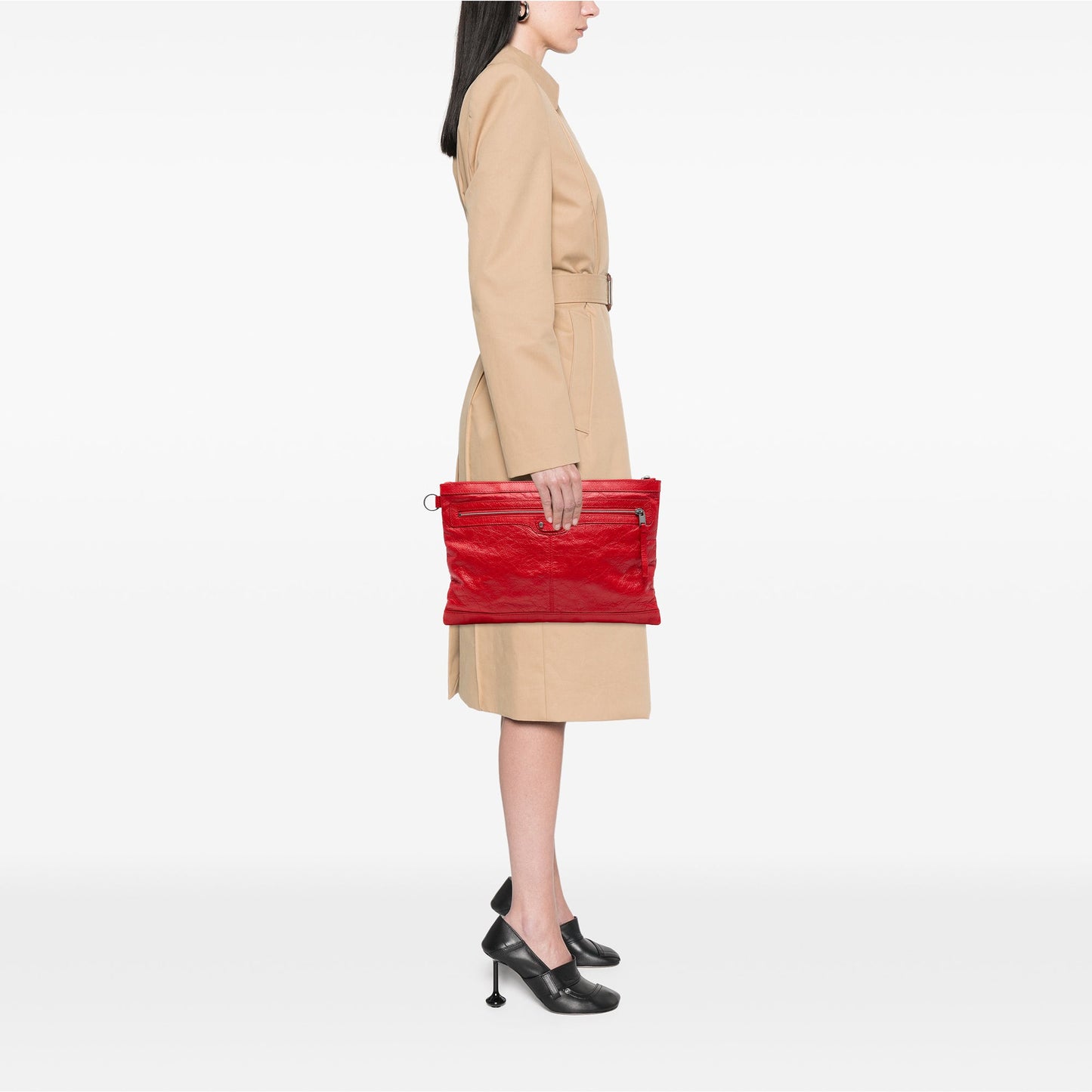 Balenciaga Lambskin Motocross Classic Clip L Clutch