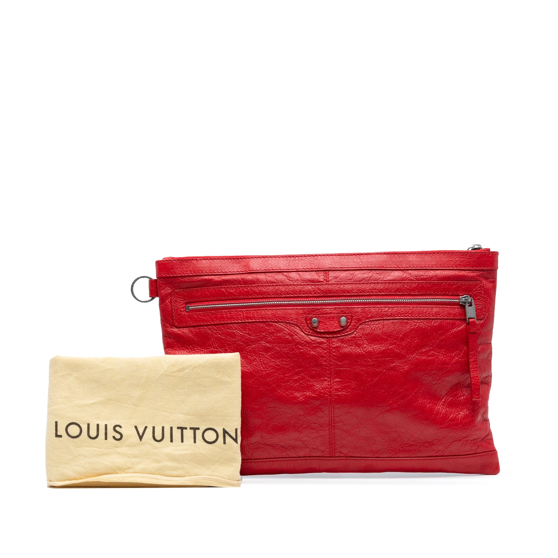 Balenciaga Lambskin Motocross Classic Clip L Clutch