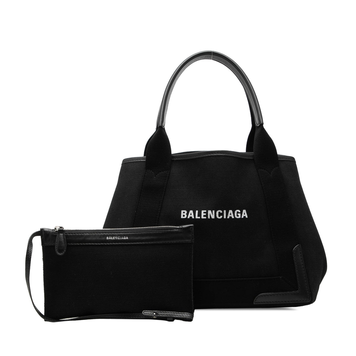 Balenciaga Canvas Navy Cabas Tote S