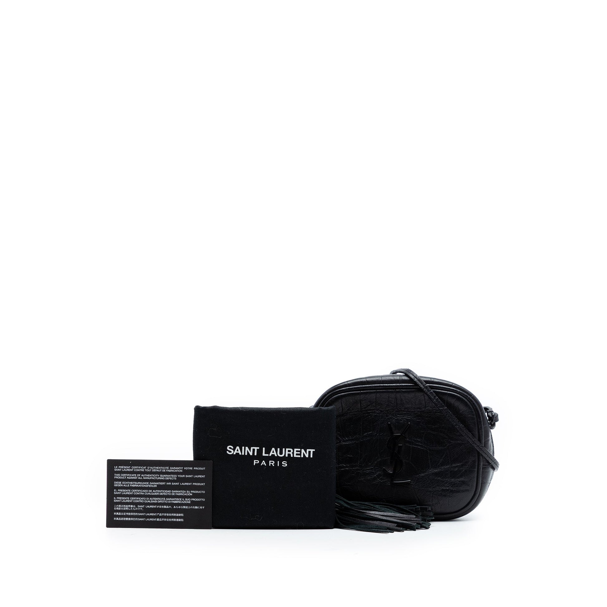 Saint Laurent Mini Croc Embossed Leather Blogger Camera Bag