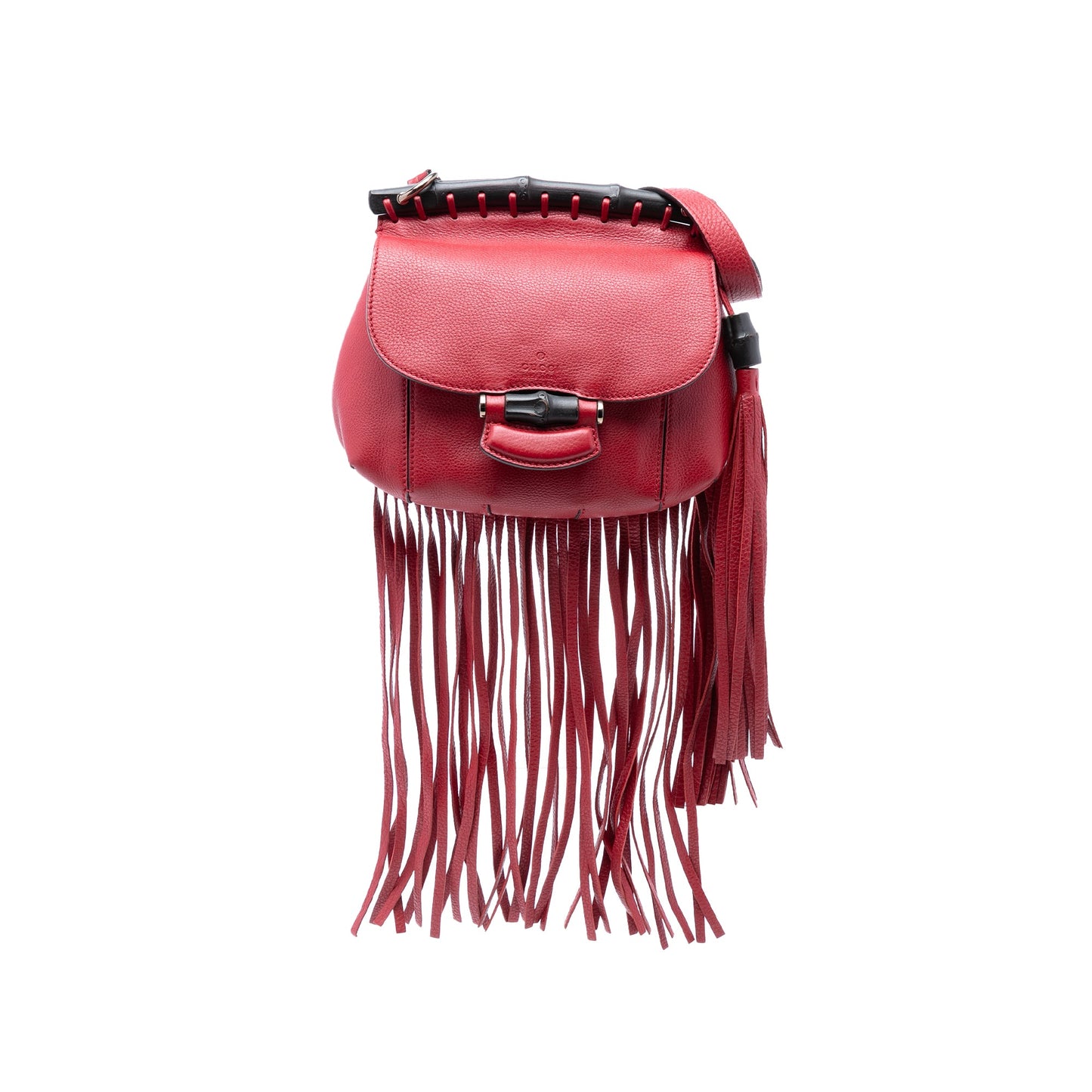 Gucci Small Suede Bamboo Nouveau Fringe Crossbody