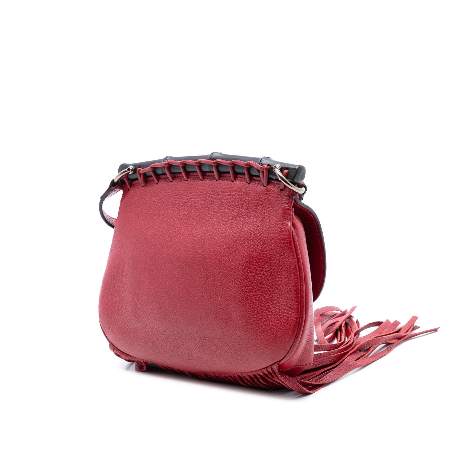 Gucci Small Suede Bamboo Nouveau Fringe Crossbody