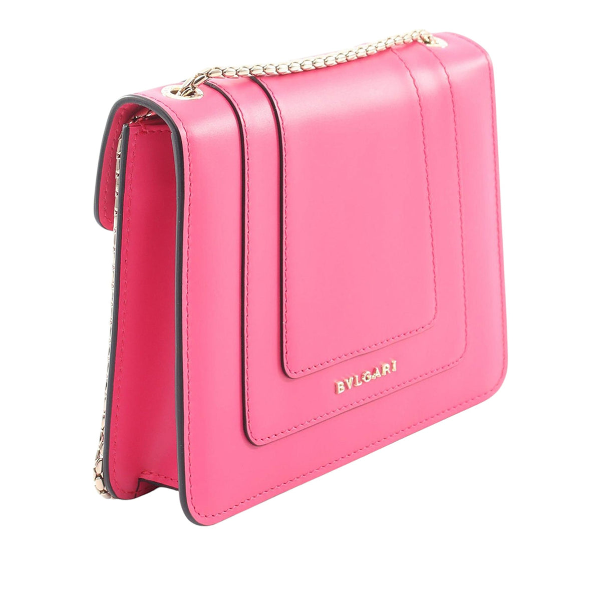 Bvlgari Small Leather Square Serpenti Forever Chain Crossbody