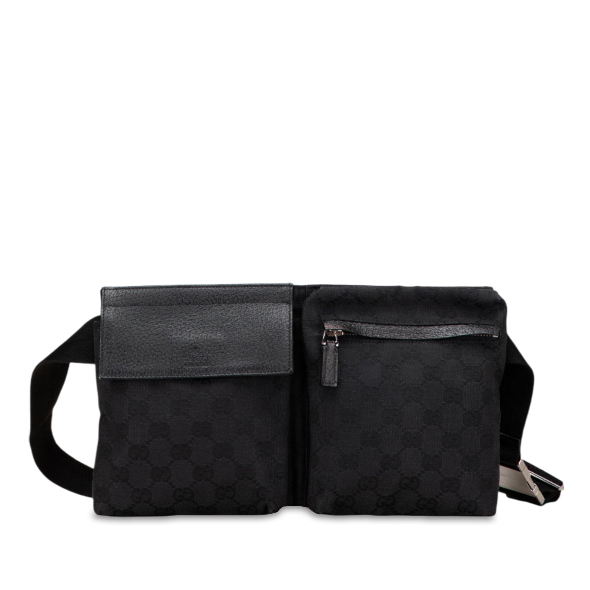 Gucci GG Canvas Double Pocket Belt Bag
