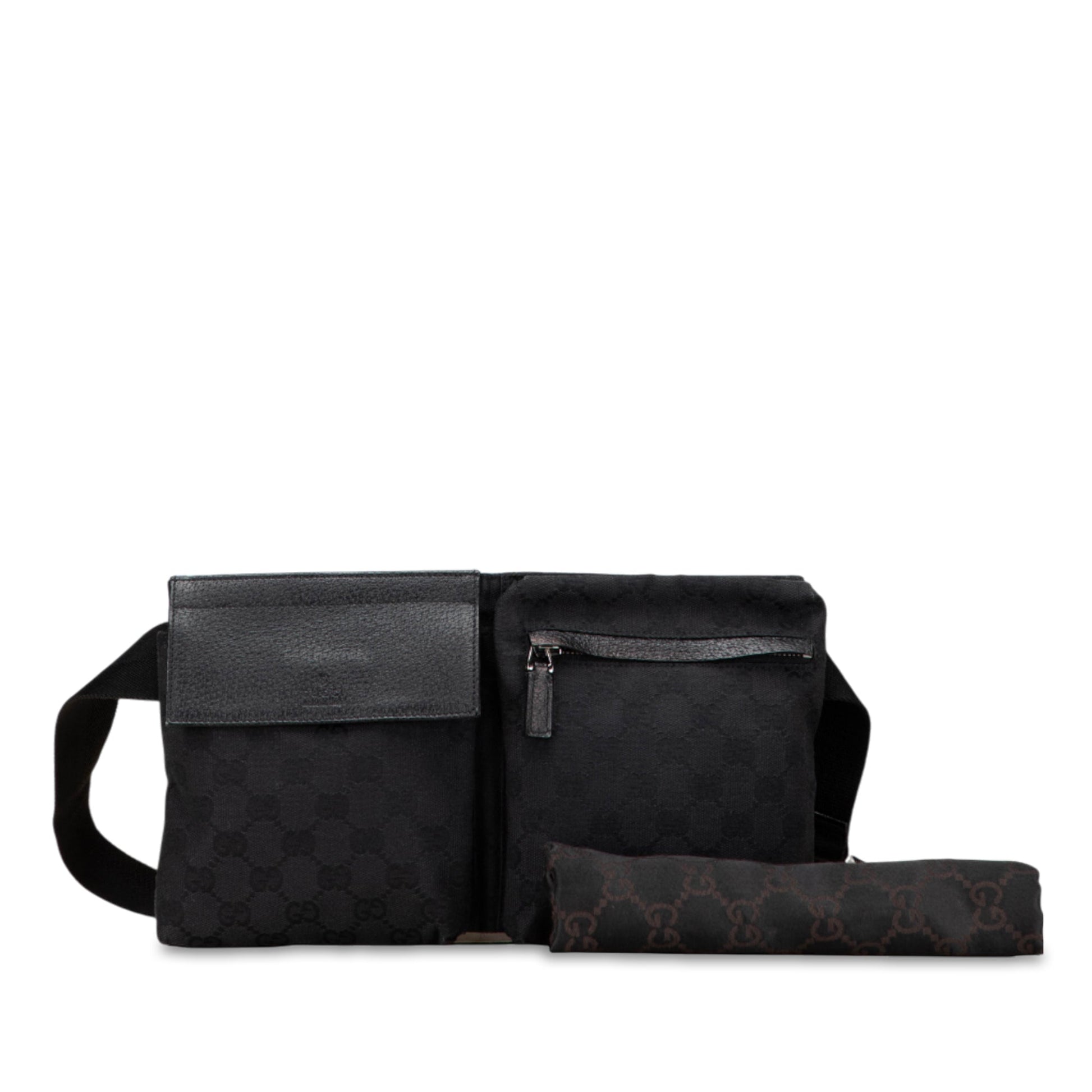 Gucci GG Canvas Double Pocket Belt Bag