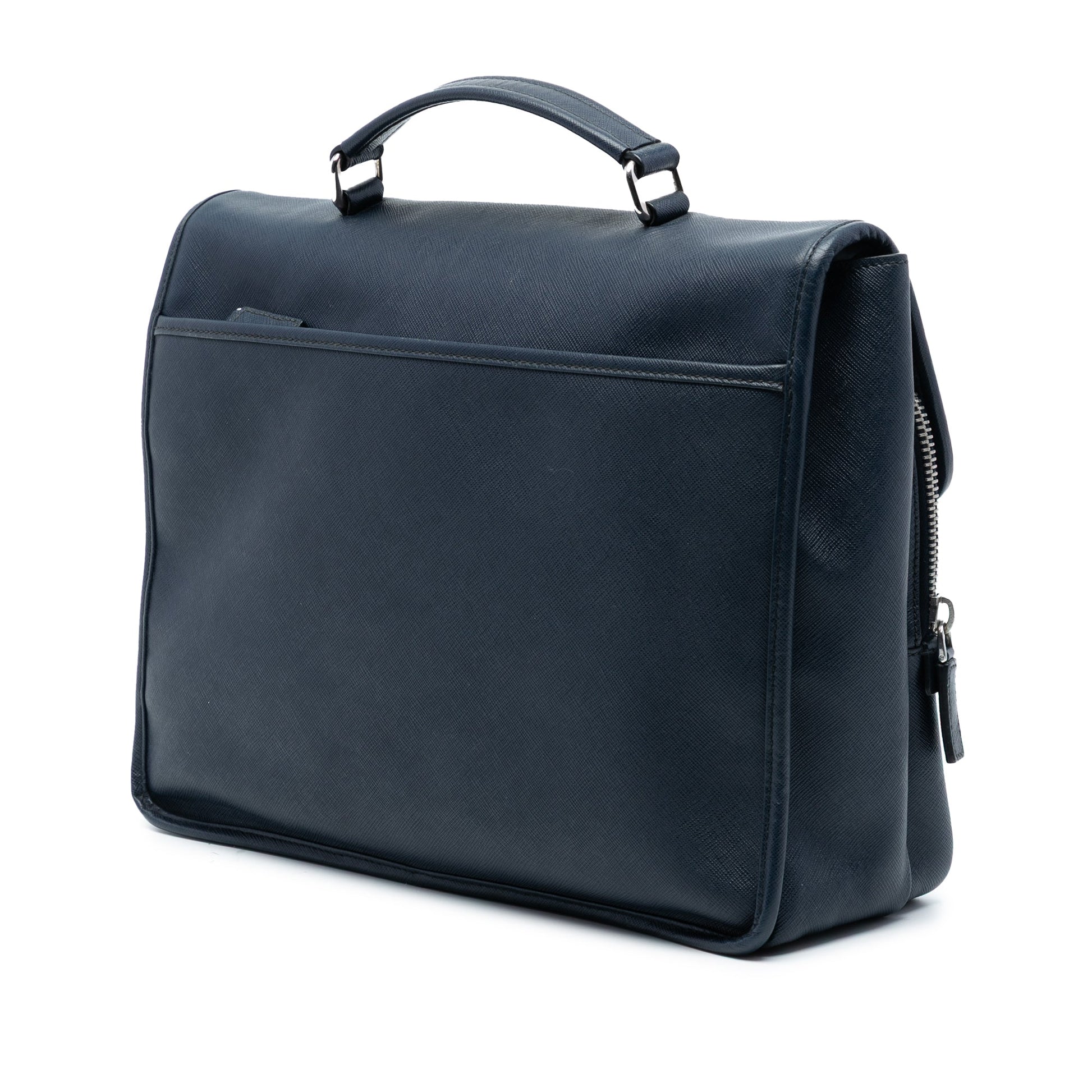 Prada Saffiano Double Buckle Briefcase