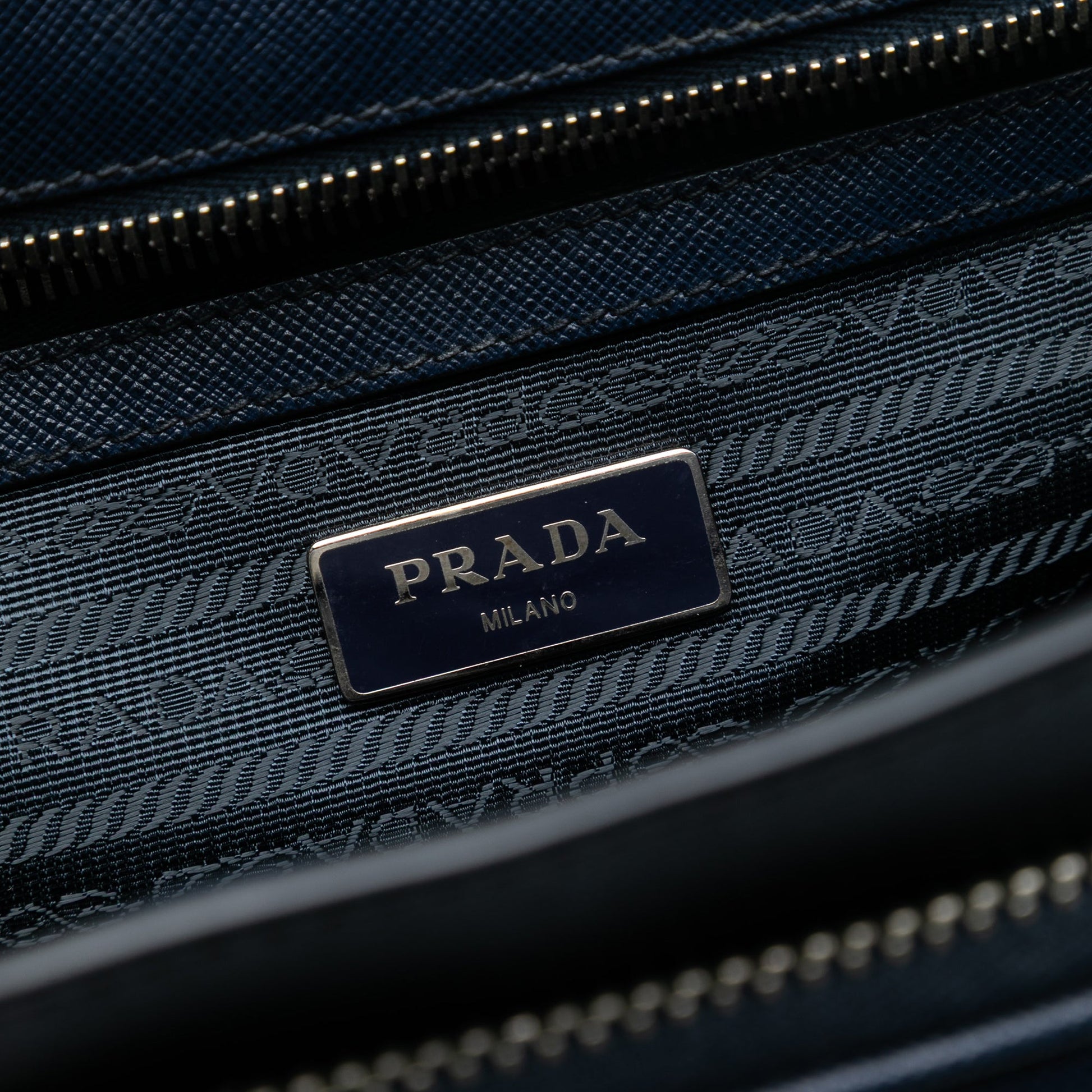Prada Saffiano Double Buckle Briefcase