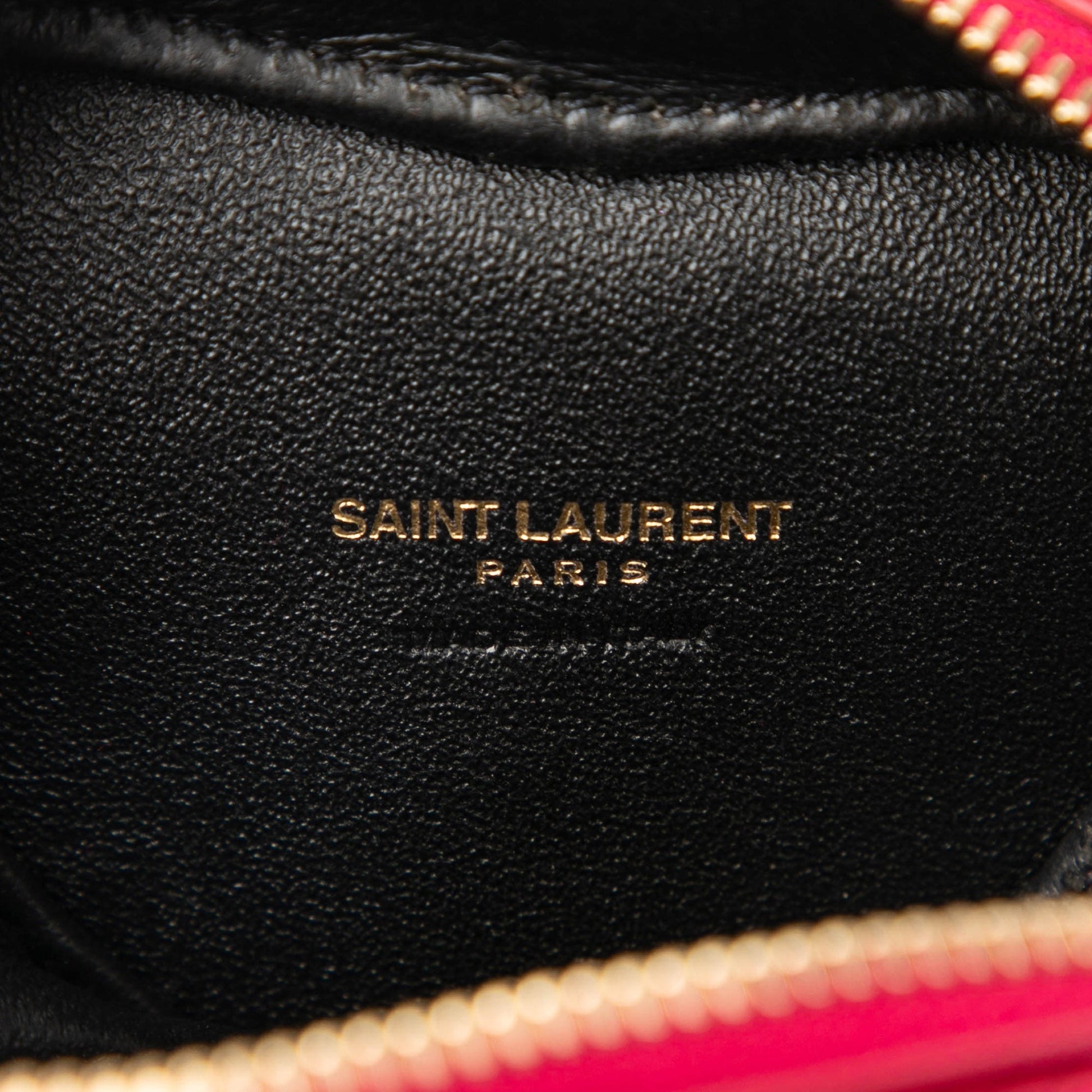 Saint Laurent Mini Metallic Leather Chevron Monogram Love Heart Chain Bag