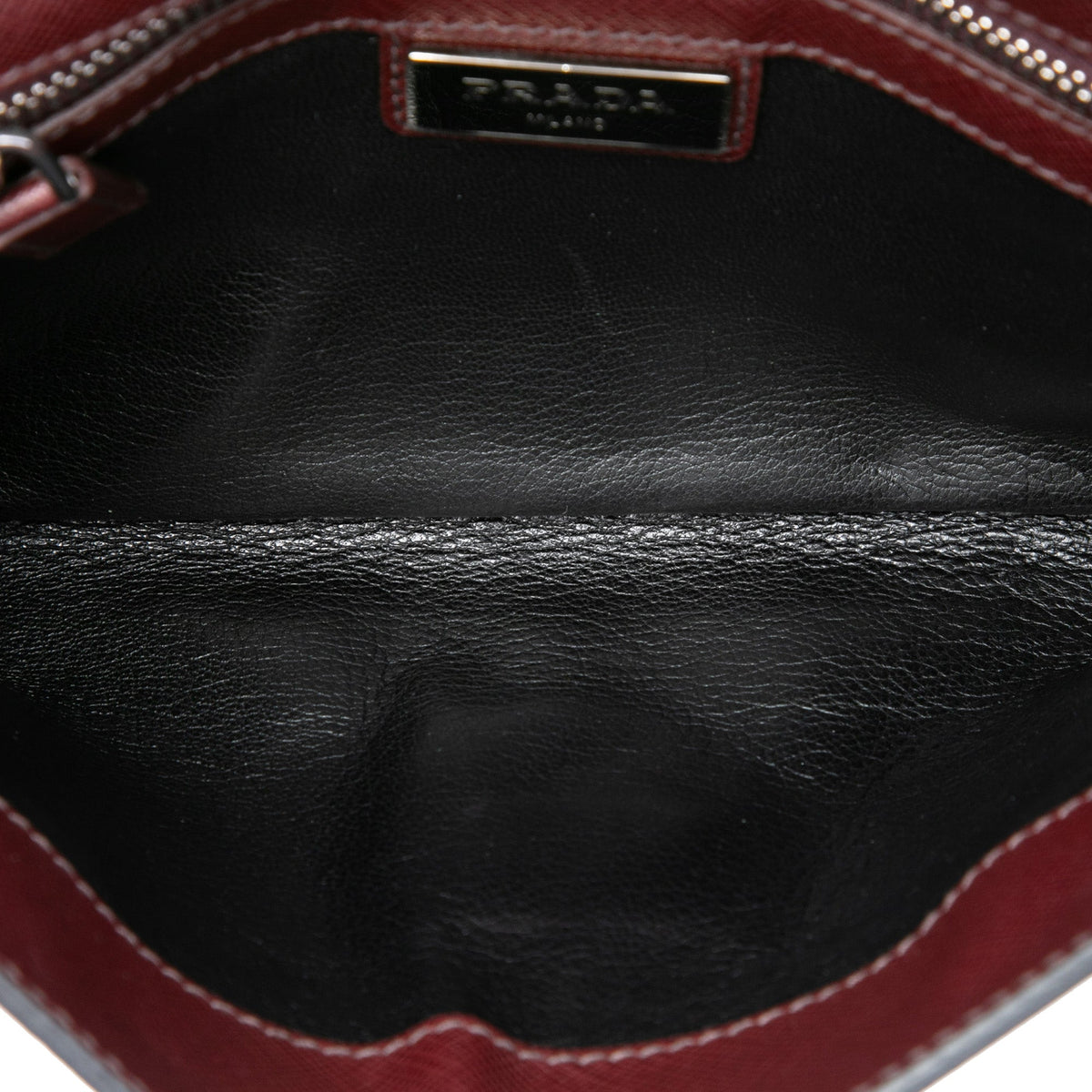 Prada Bicolor Saffiano Envelope Push Lock Clutch
