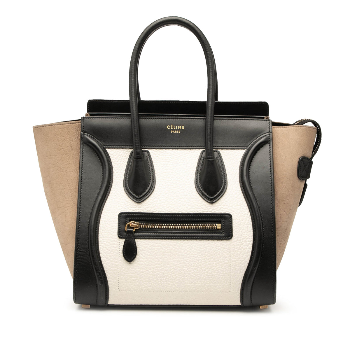 Celine Micro Tricolor Nubuck and Calfskin Luggage Tote