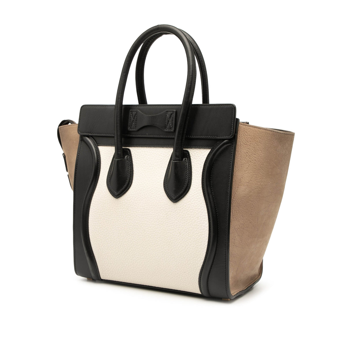Celine Micro Tricolor Nubuck and Calfskin Luggage Tote