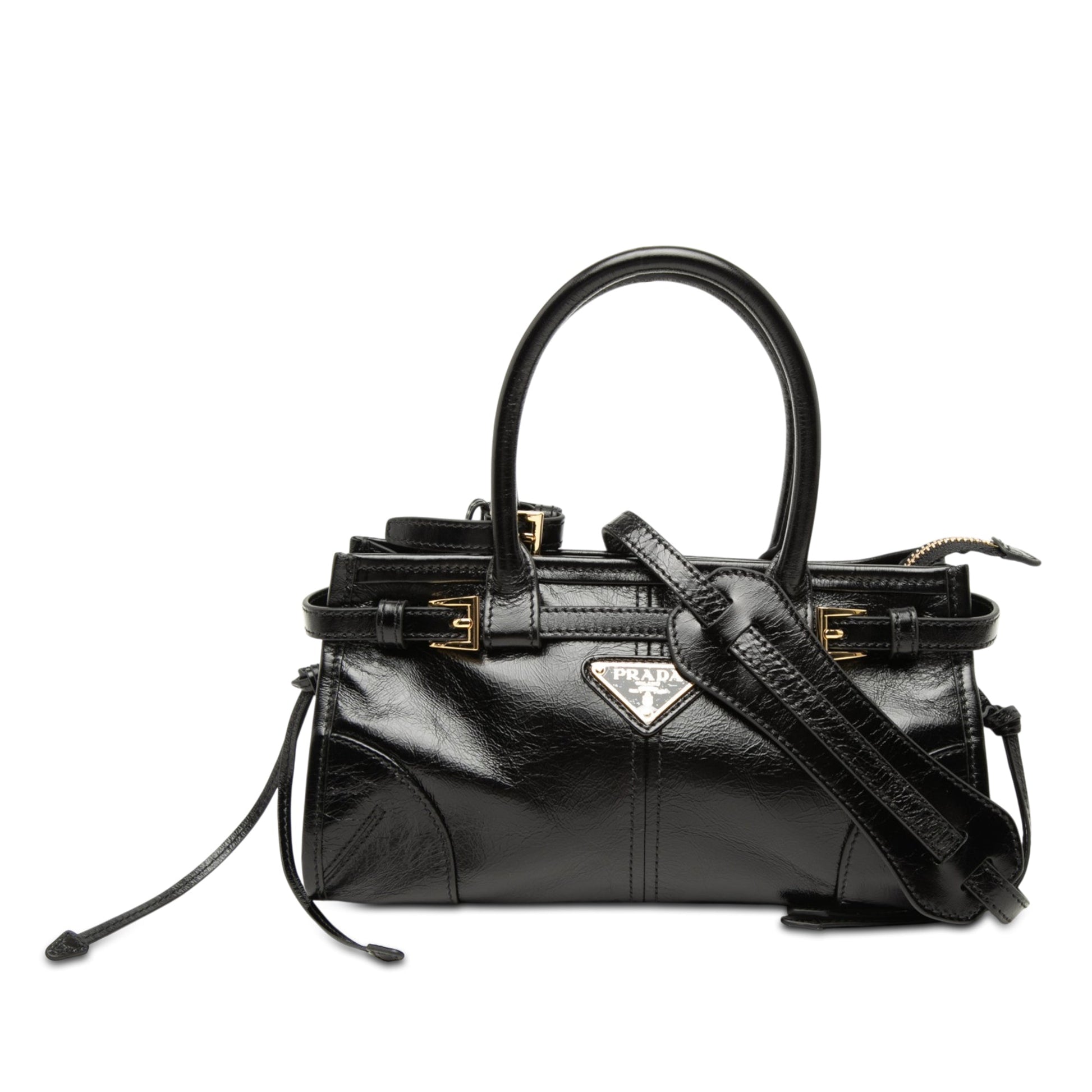 Prada Mini Glossy Calfskin Bonnie Handbag