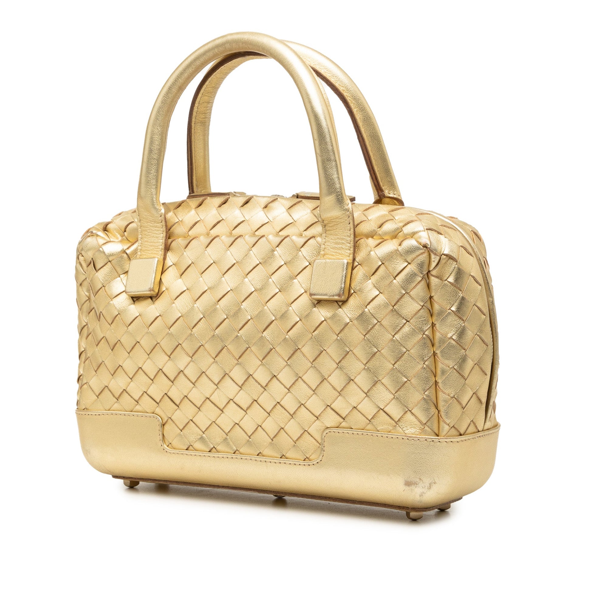 Bottega Veneta Metallic Nappa Intrecciato Handbag