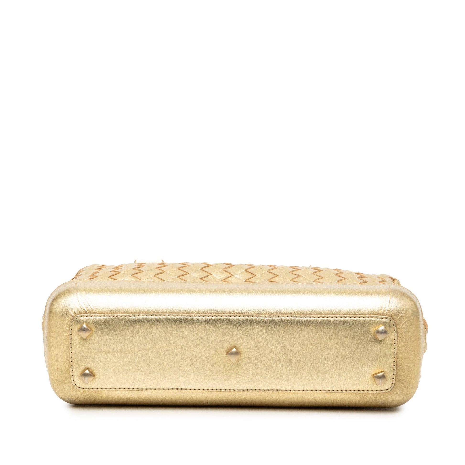 Bottega Veneta Metallic Nappa Intrecciato Handbag