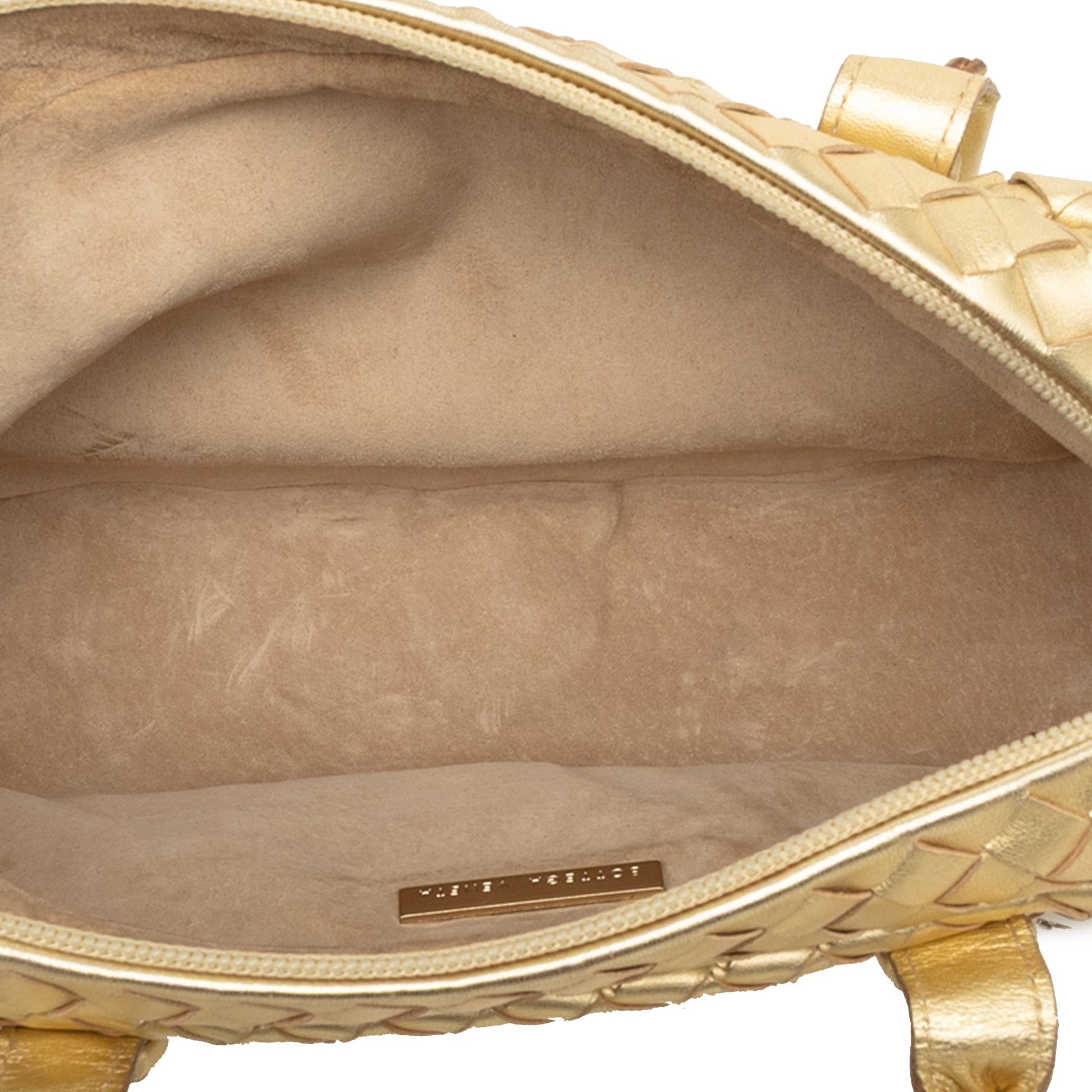 Bottega Veneta Metallic Nappa Intrecciato Handbag