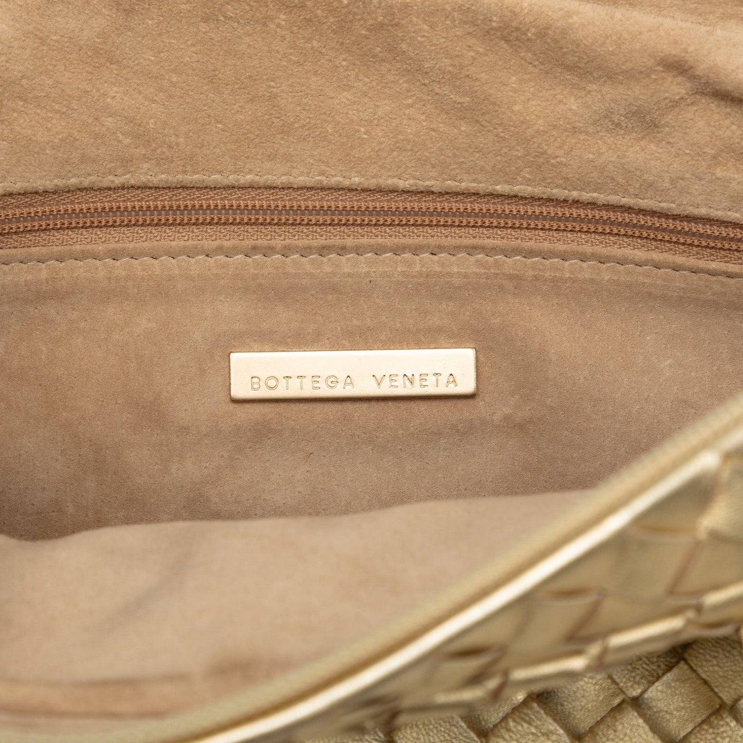 Bottega Veneta Metallic Nappa Intrecciato Handbag