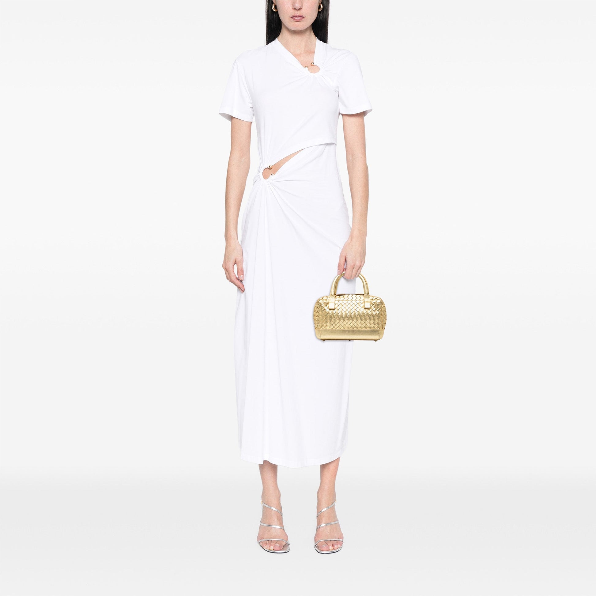 Bottega Veneta Metallic Nappa Intrecciato Handbag