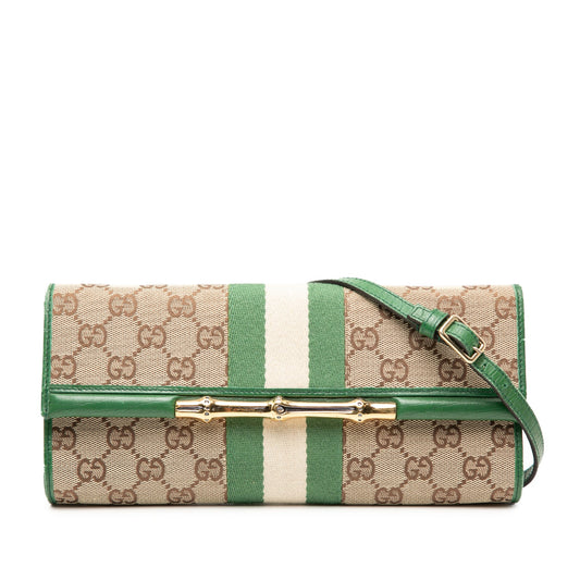 Gucci GG Canvas Web Bamboo Bar Crossbody