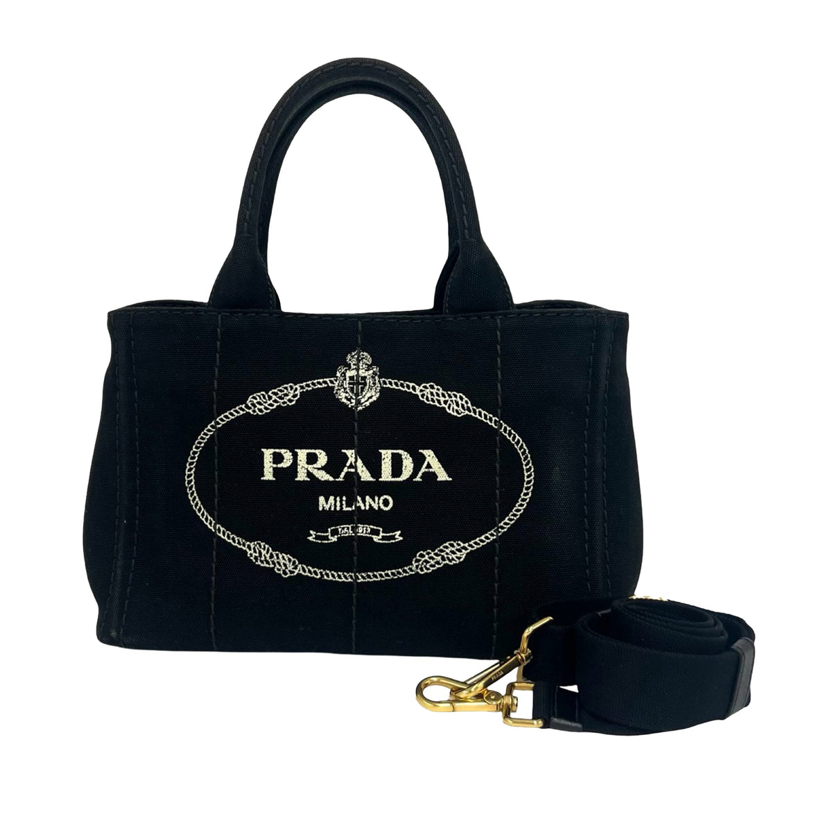 Prada Small Canvas Canapa Logo Tote