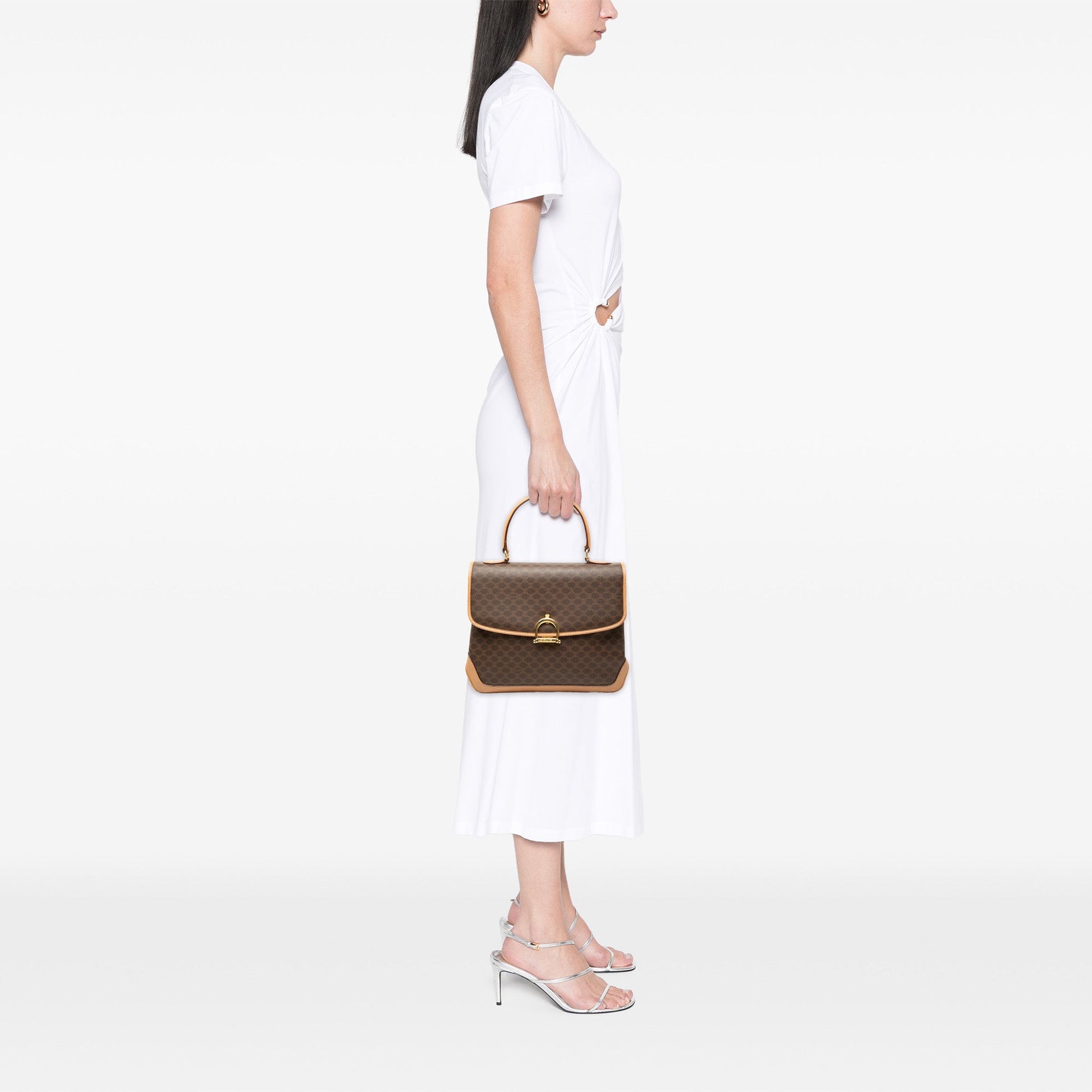 Celine Macadam Coated Canvas Top Handle Bag