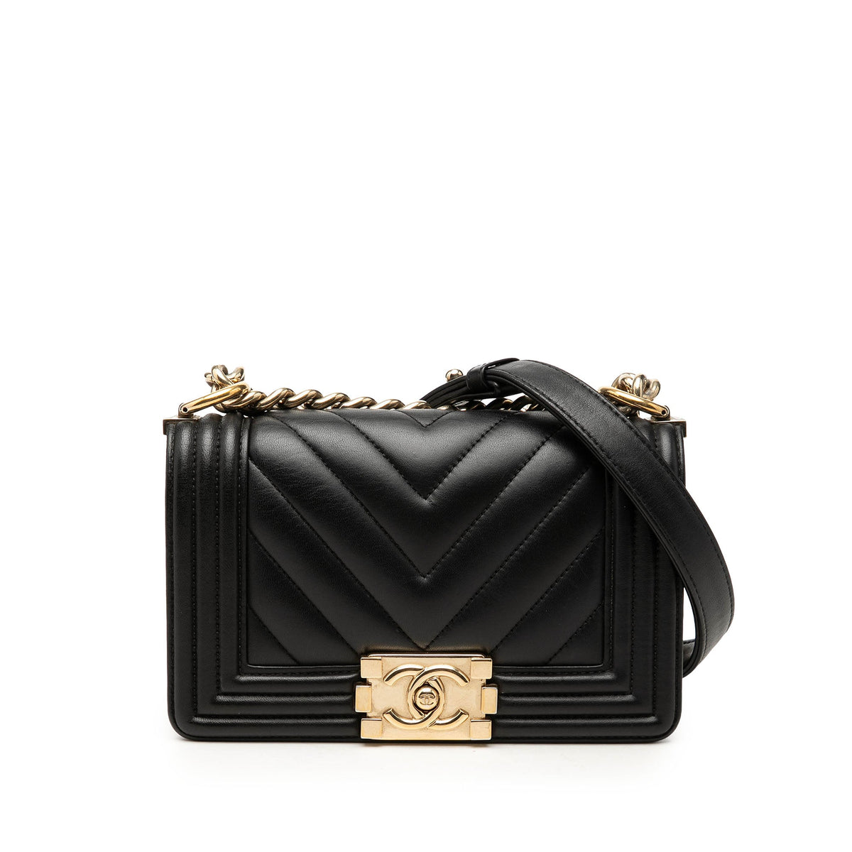 Chanel Small Chevron Lambskin Boy Flap