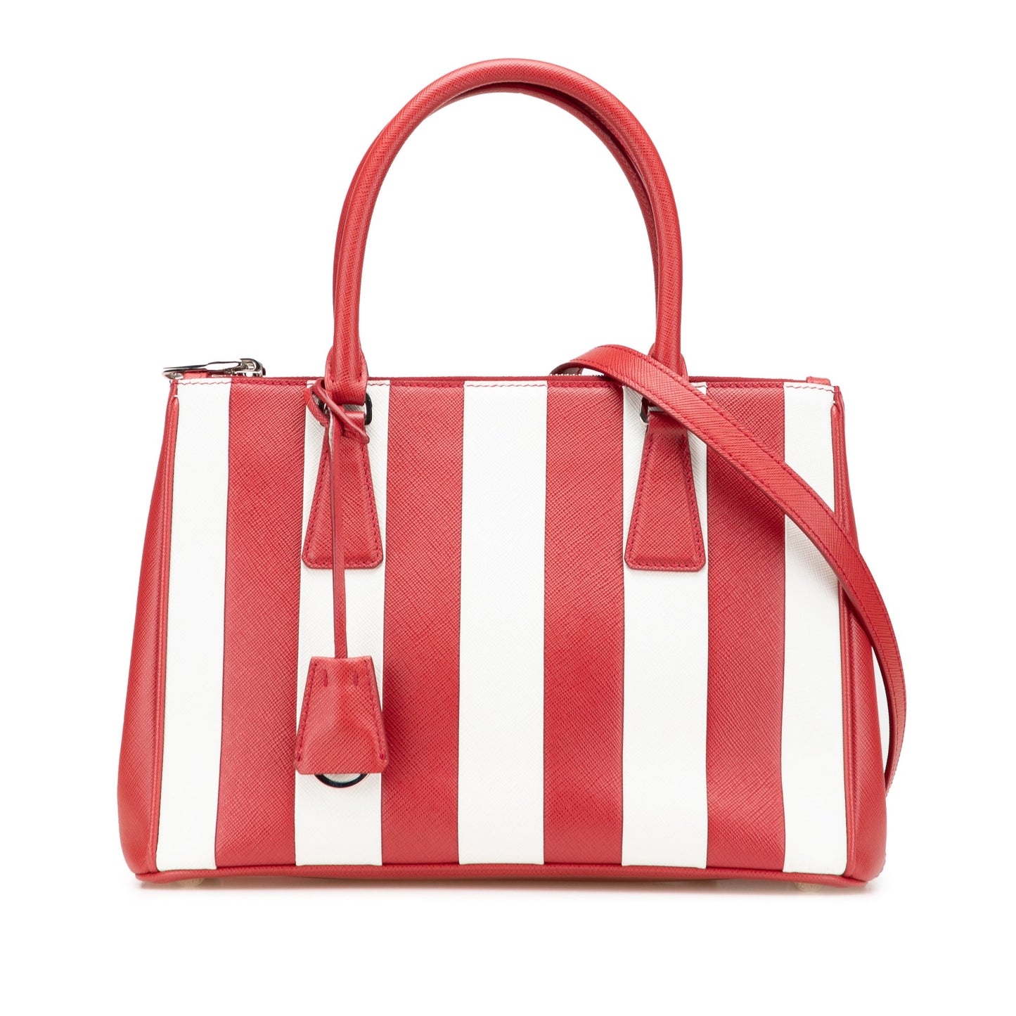 Prada Small Bicolor Saffiano Galleria Double Zip Satchel