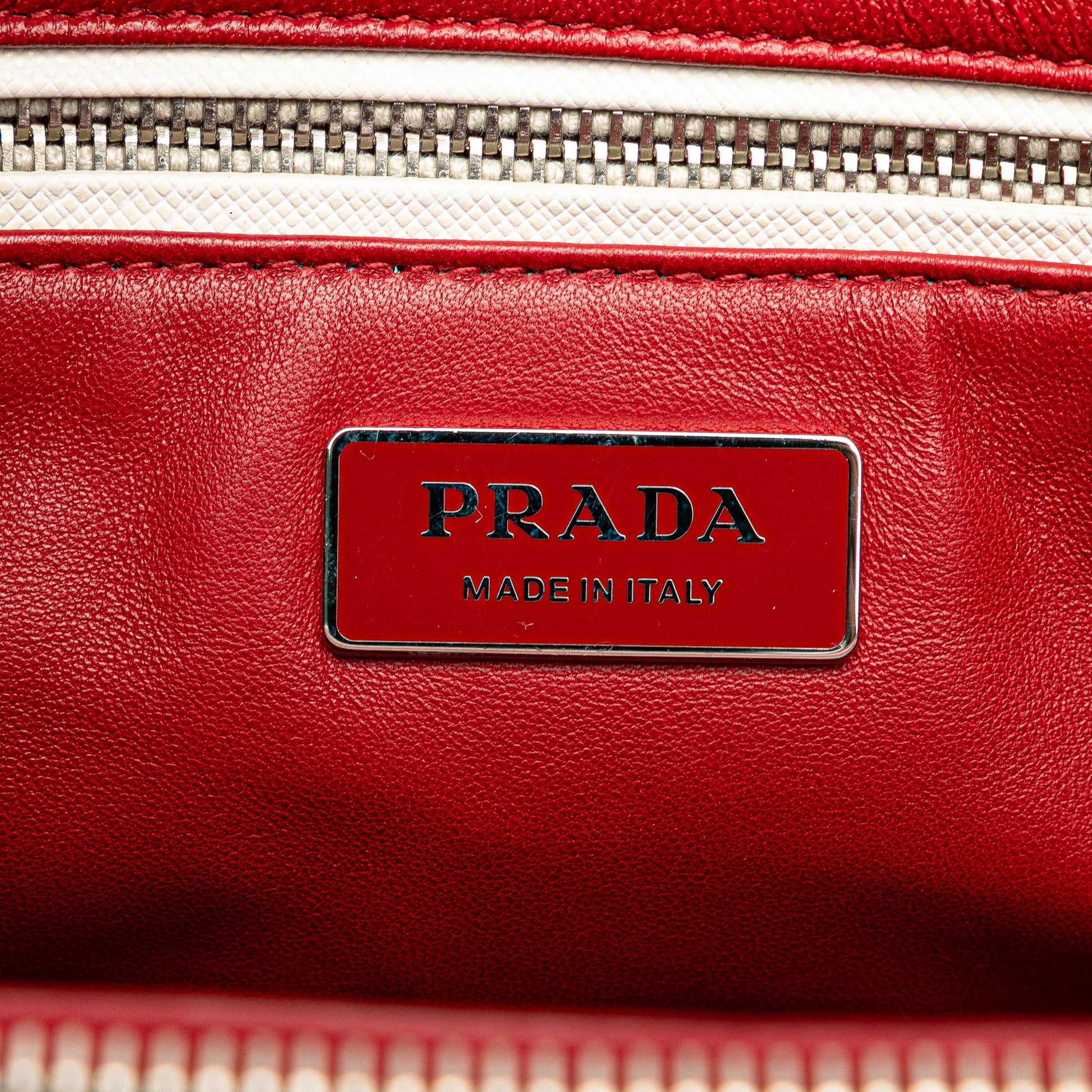 Prada Small Bicolor Saffiano Galleria Double Zip Satchel