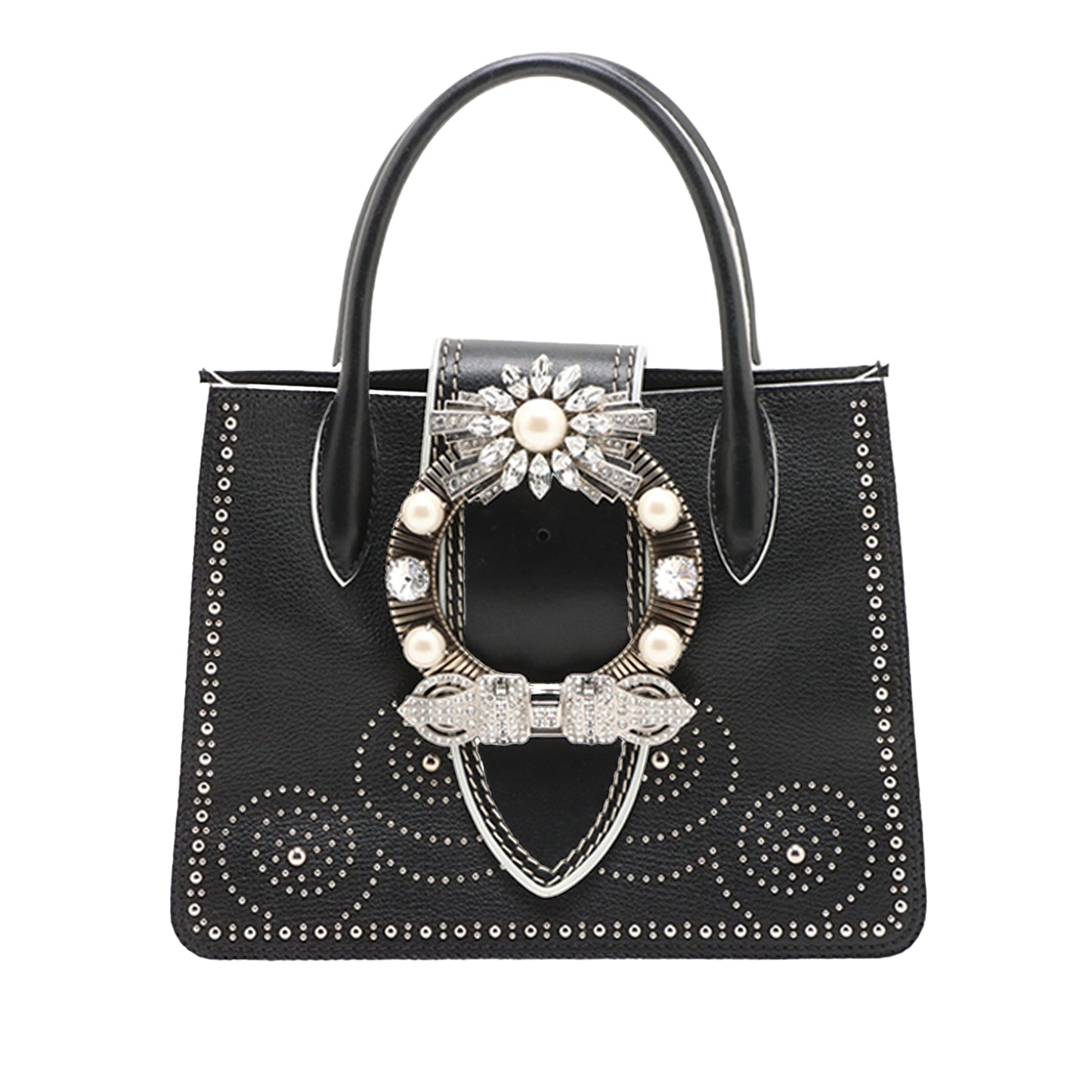 Miu Miu Leather Jewel Handbag