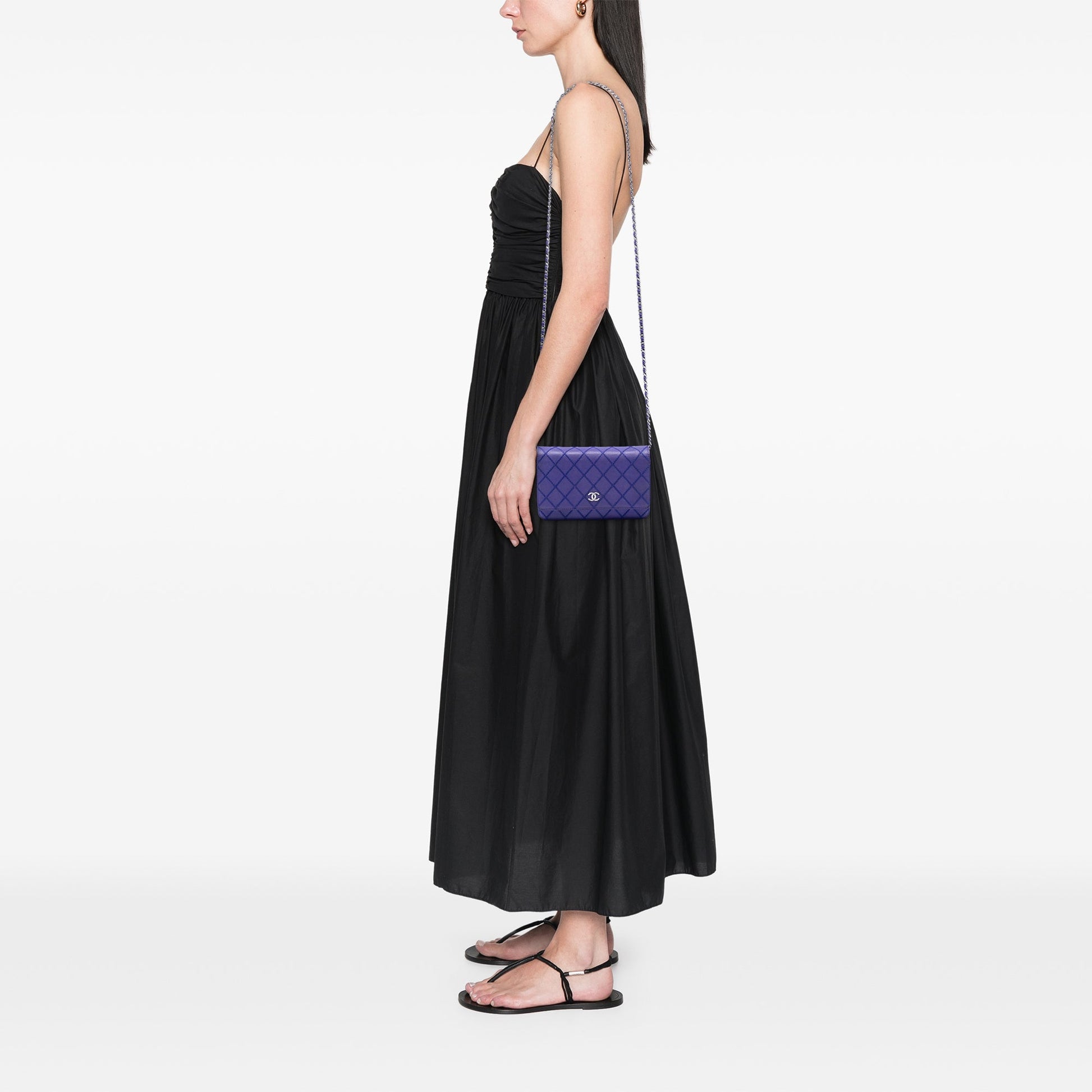 Chanel CC Quilted Calfskin Fancy Wallet On Chain