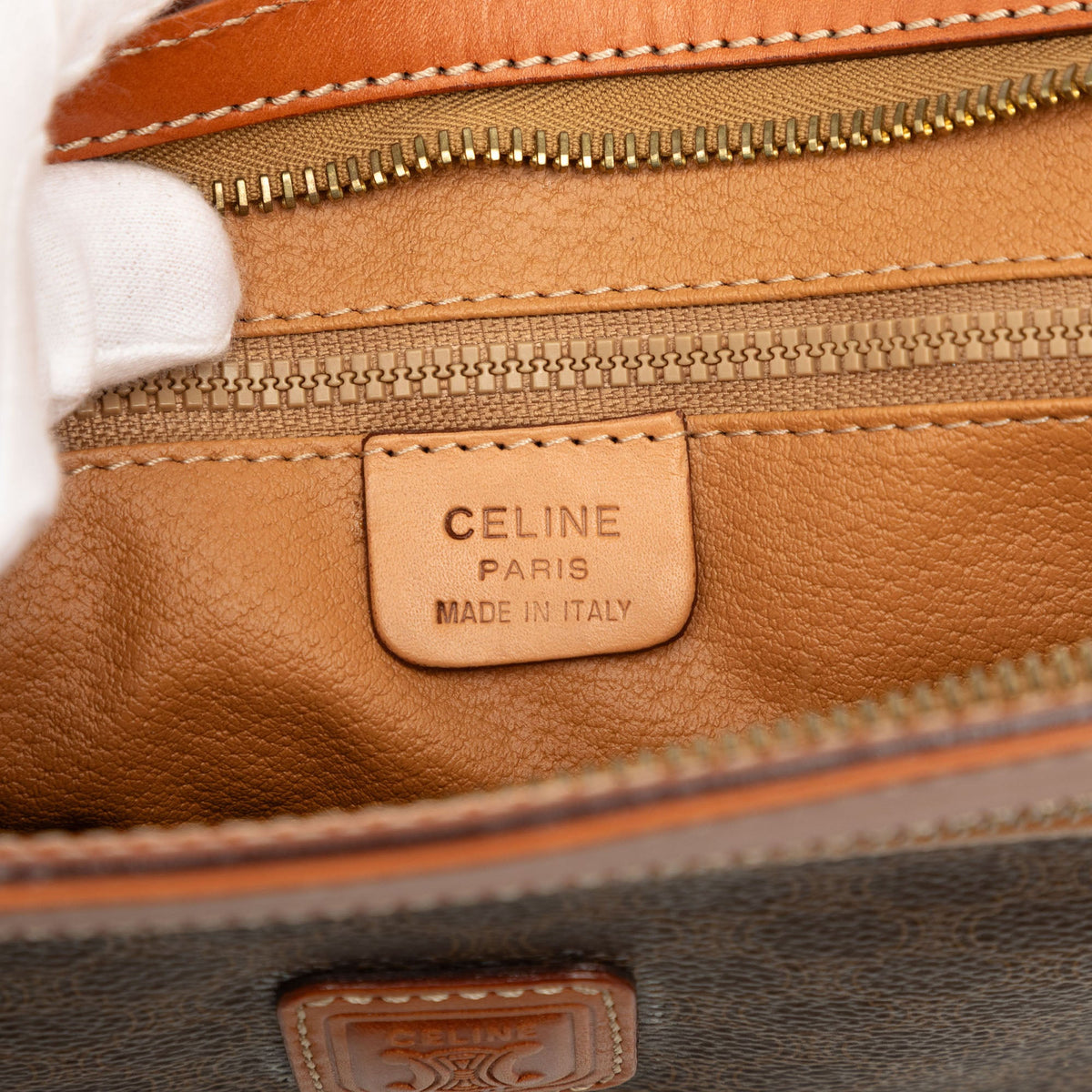 Celine Macadam Coated Canvas Clutch