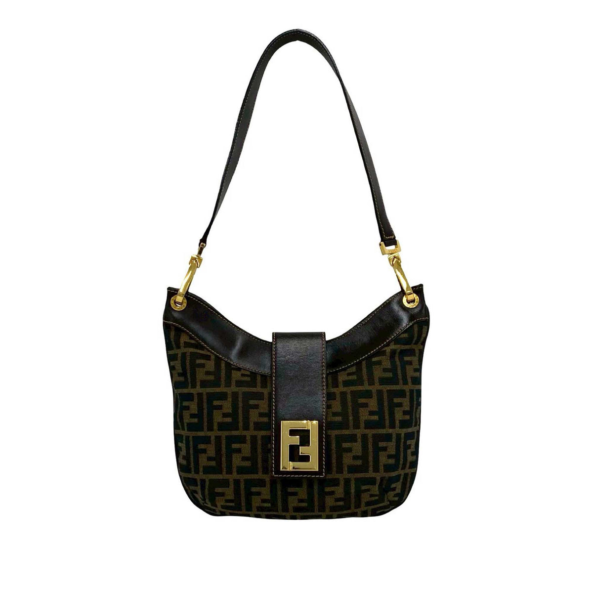 Fendi Zucca Canvas Shoulder Bag