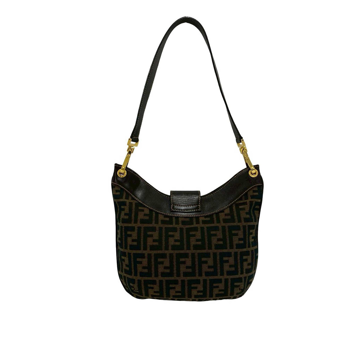 Fendi Zucca Canvas Shoulder Bag