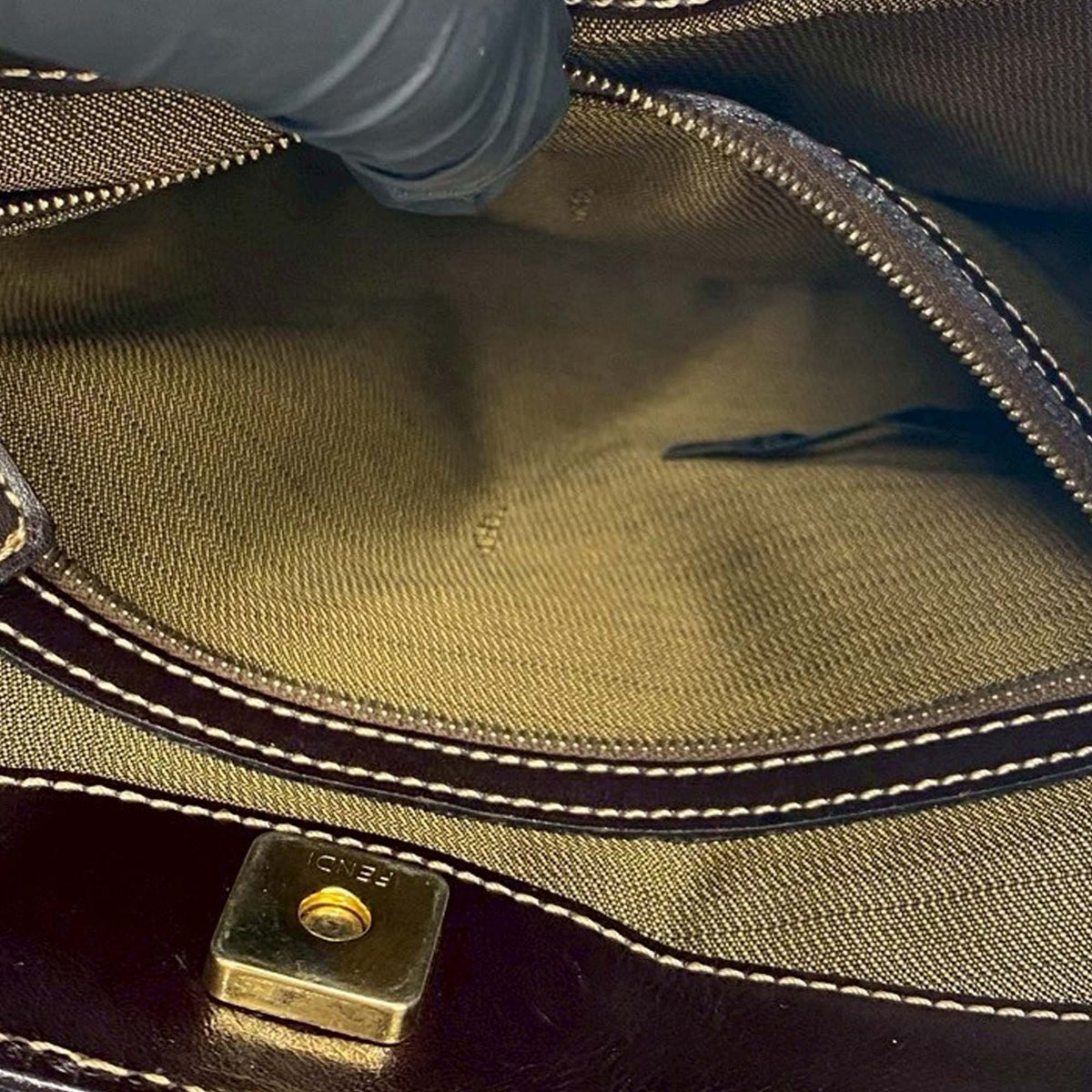 Fendi Zucca Canvas Shoulder Bag