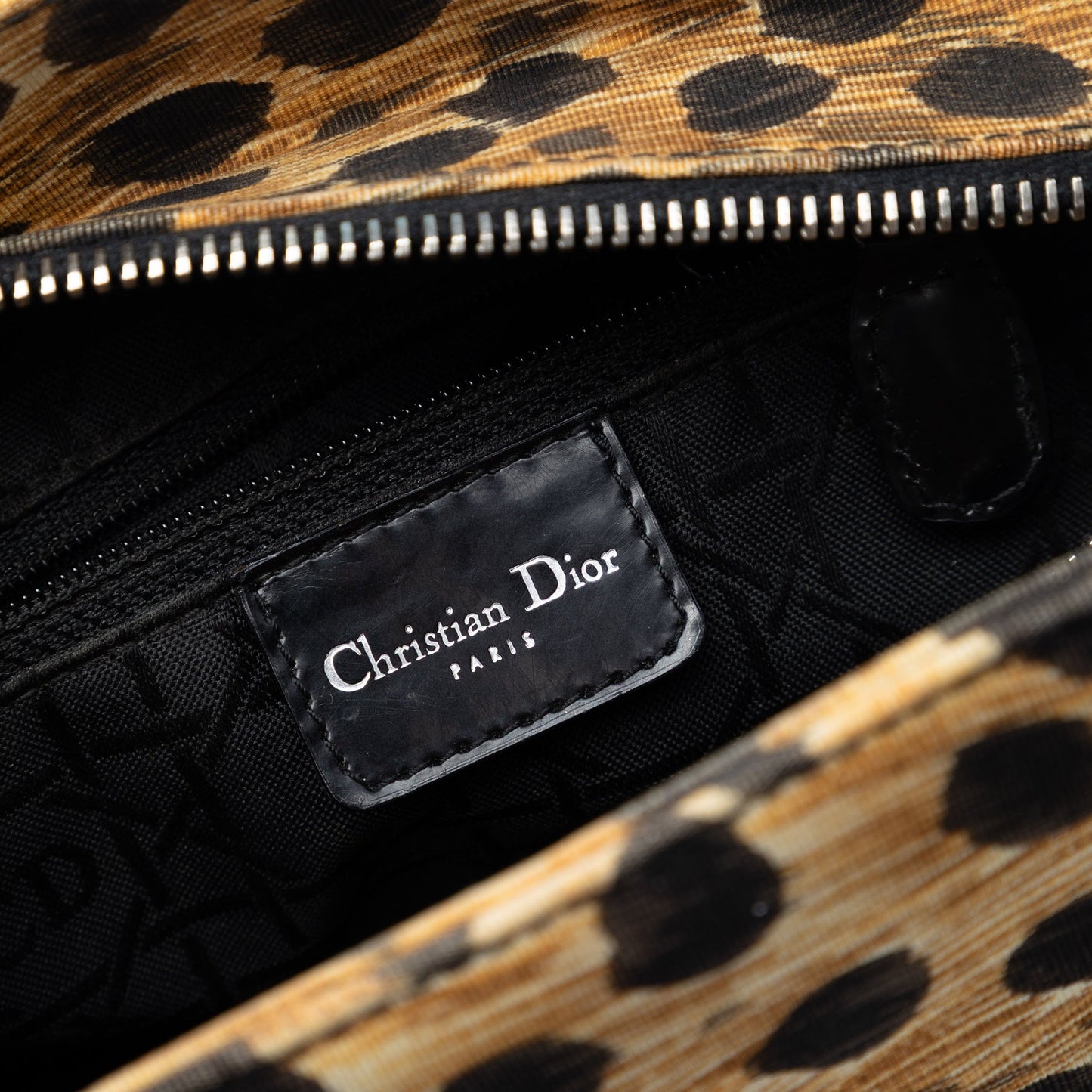 Medium Canvas Leopard Print Lady Dior