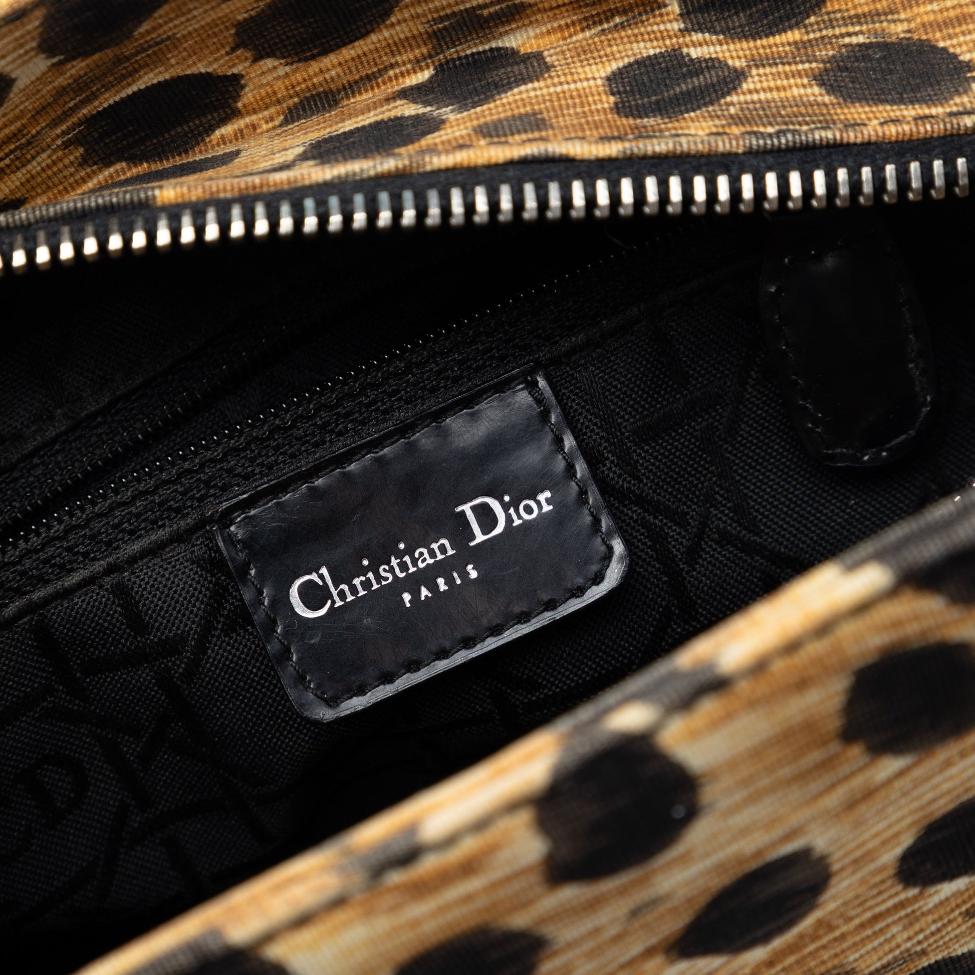 Medium Canvas Leopard Print Lady Dior