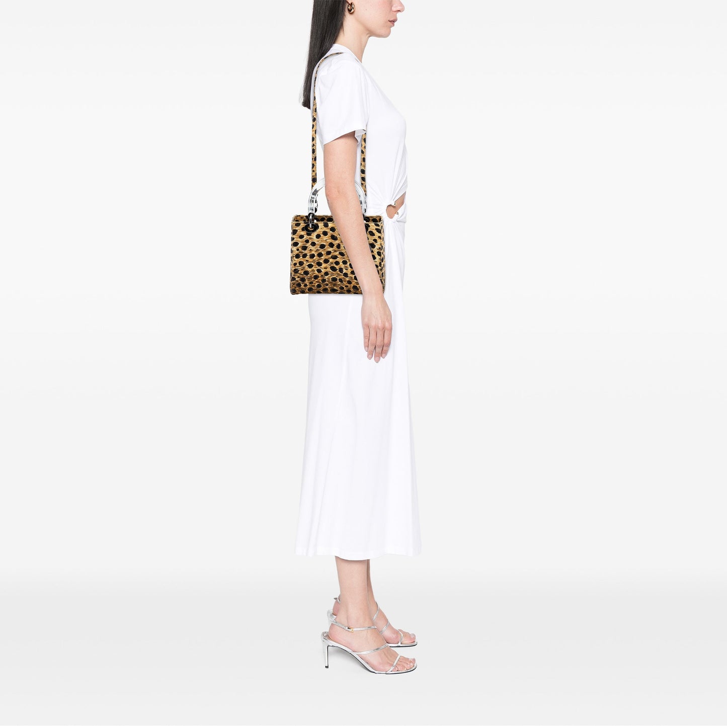 Dior Medium Canvas Leopard Print Lady Dior