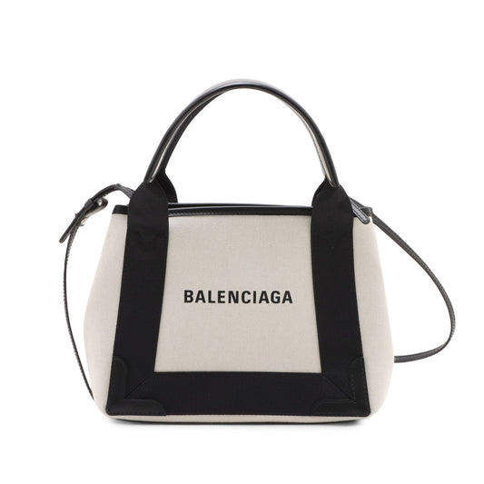 Balenciaga Canvas Navy Cabas XS