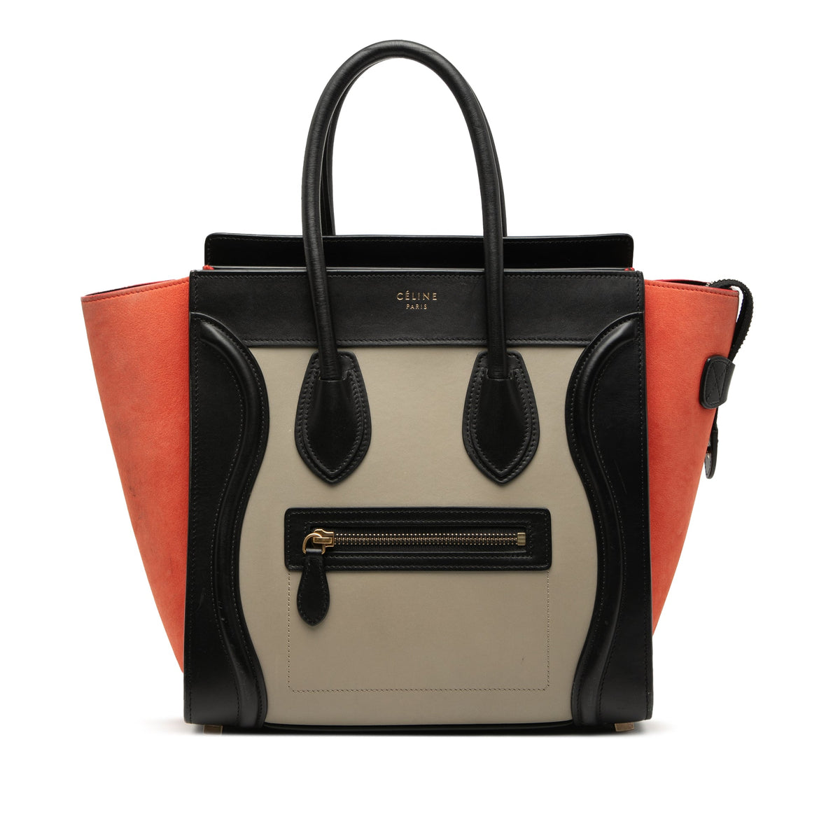 Celine Micro Tricolor Leather Luggage Tote