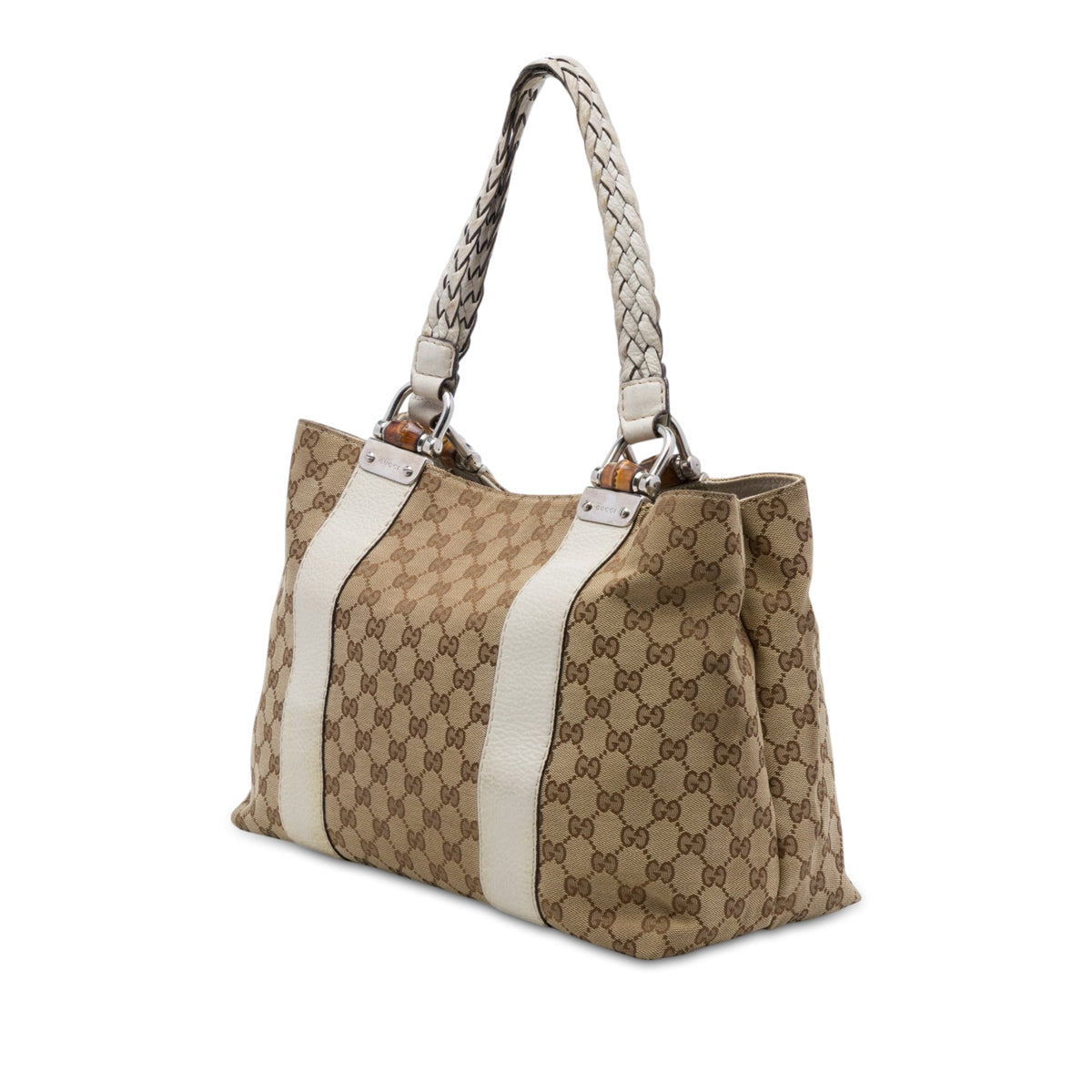 Gucci Medium GG Canvas Bamboo Libeccio Tote