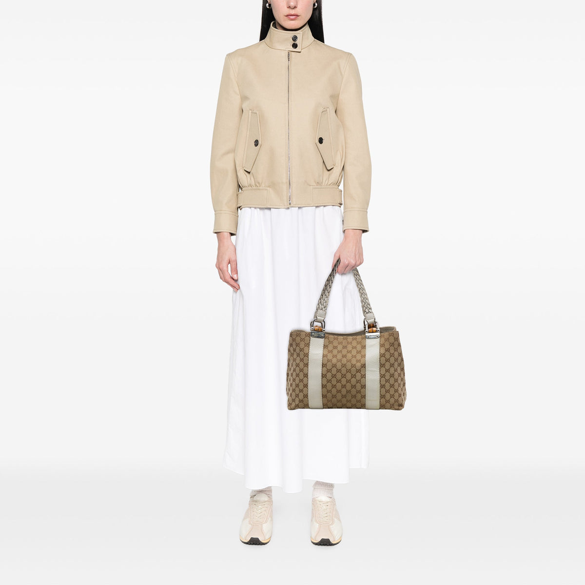 Gucci Medium GG Canvas Bamboo Libeccio Tote