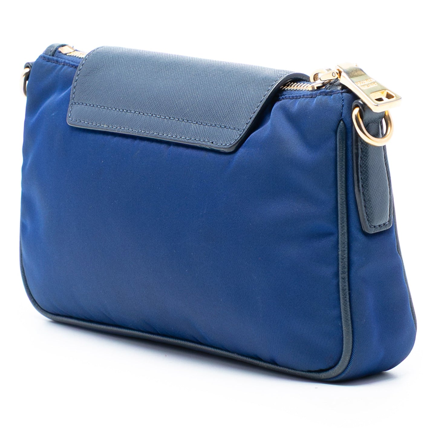 Prada Saffiano Trimmed Tessuto Chain Crossbody