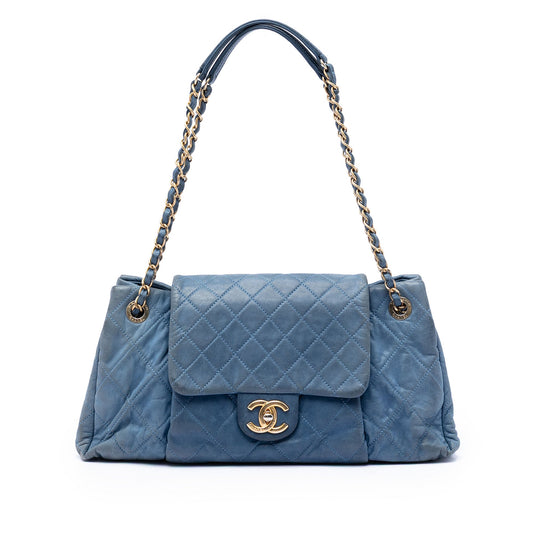 Chanel Medium Quilted Iridescent Calfskin Chic Quilt Accordion Flap