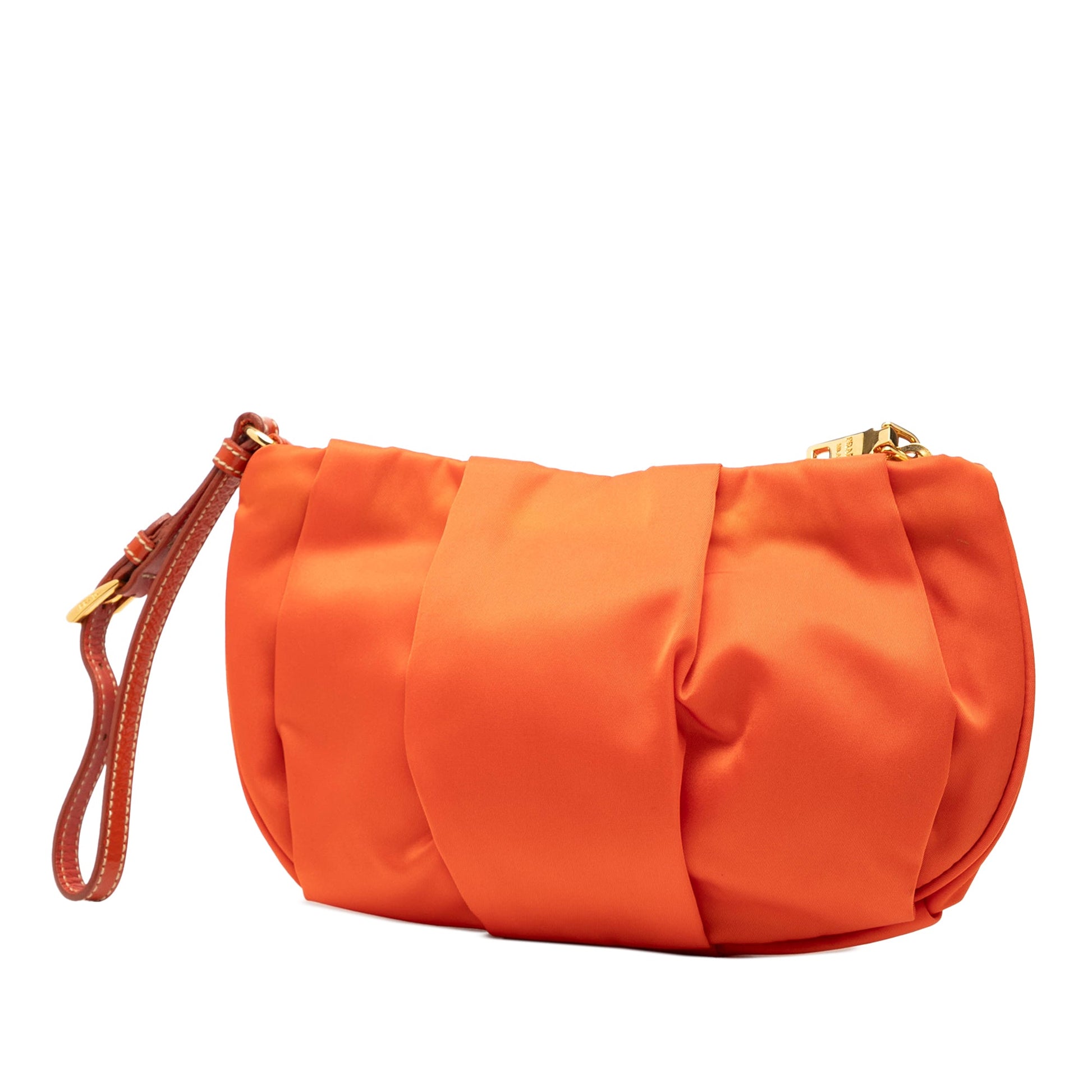 Prada Tessuto Canapa Logo Wristlet Clutch