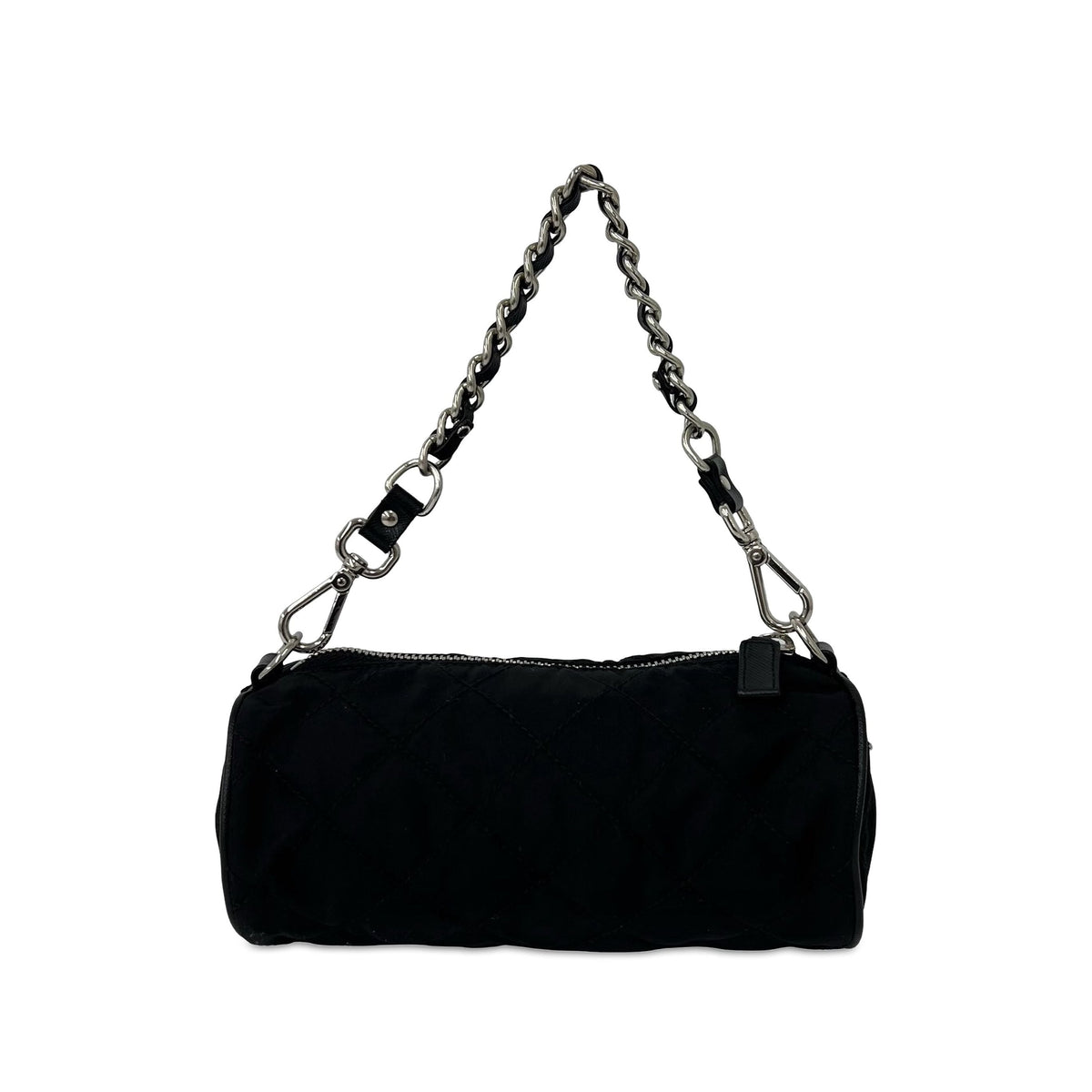 Prada Tessuto Chain Shoulder Bag — Black