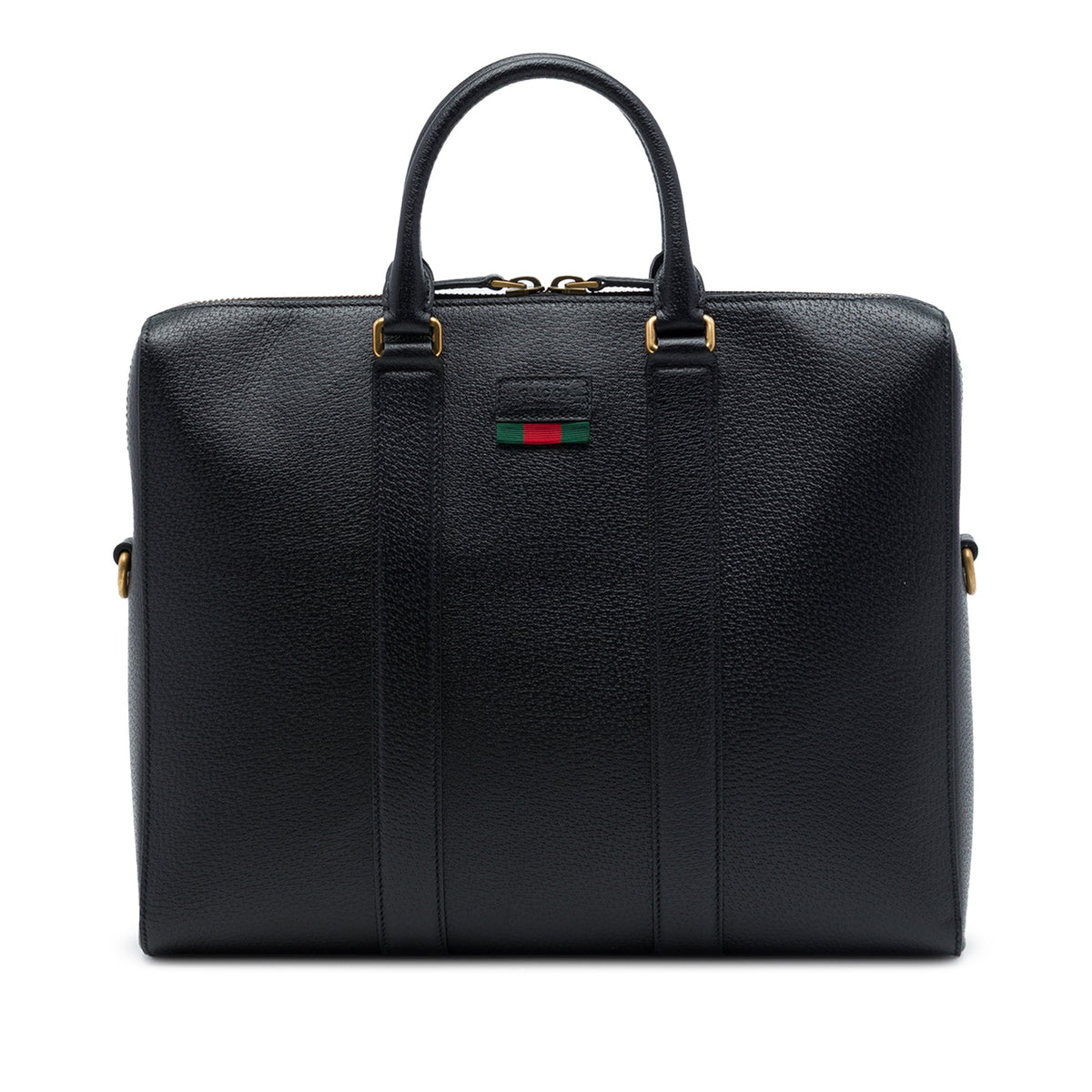Gucci Calfskin Web Business Bag — Black