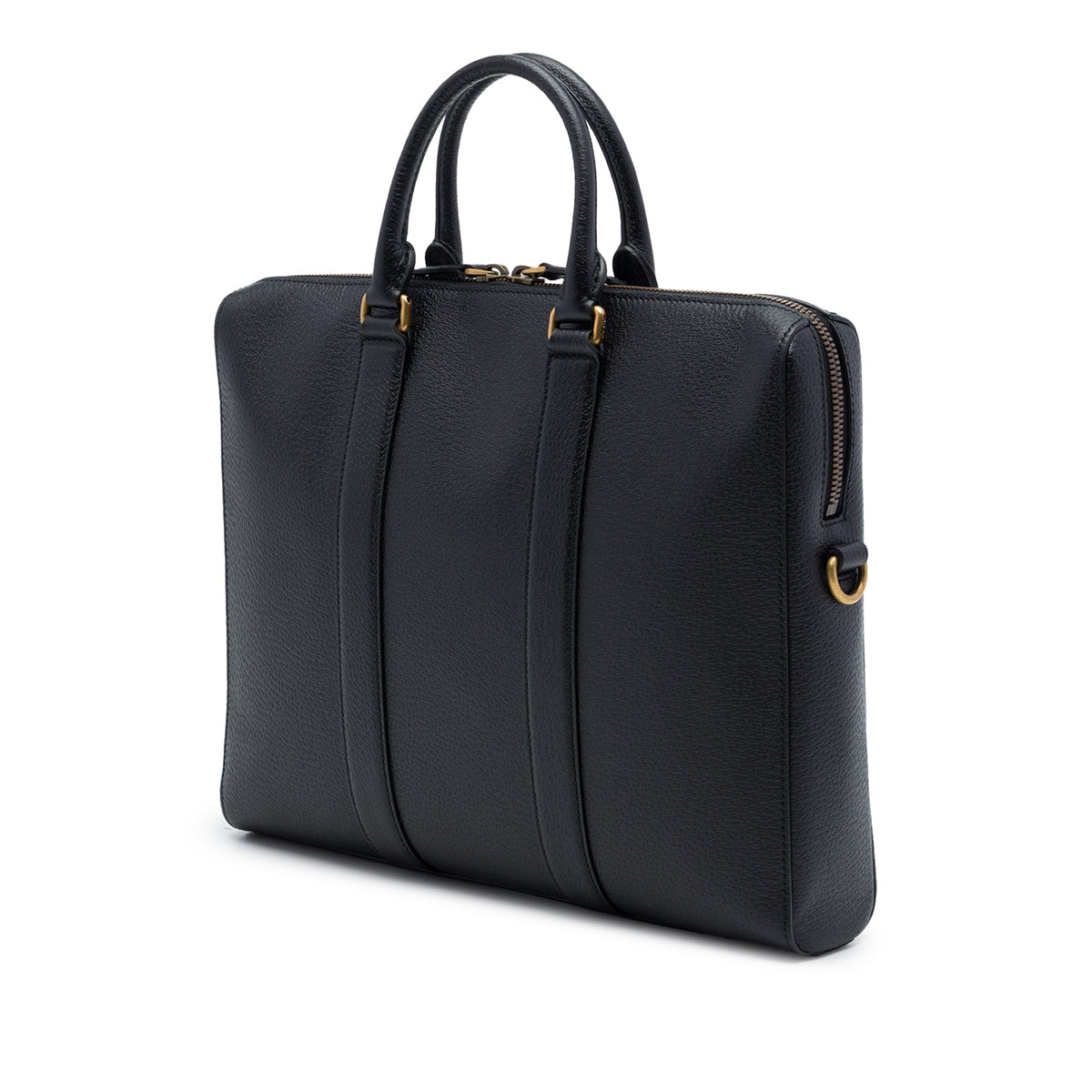 Gucci Calfskin Web Business Bag — Black